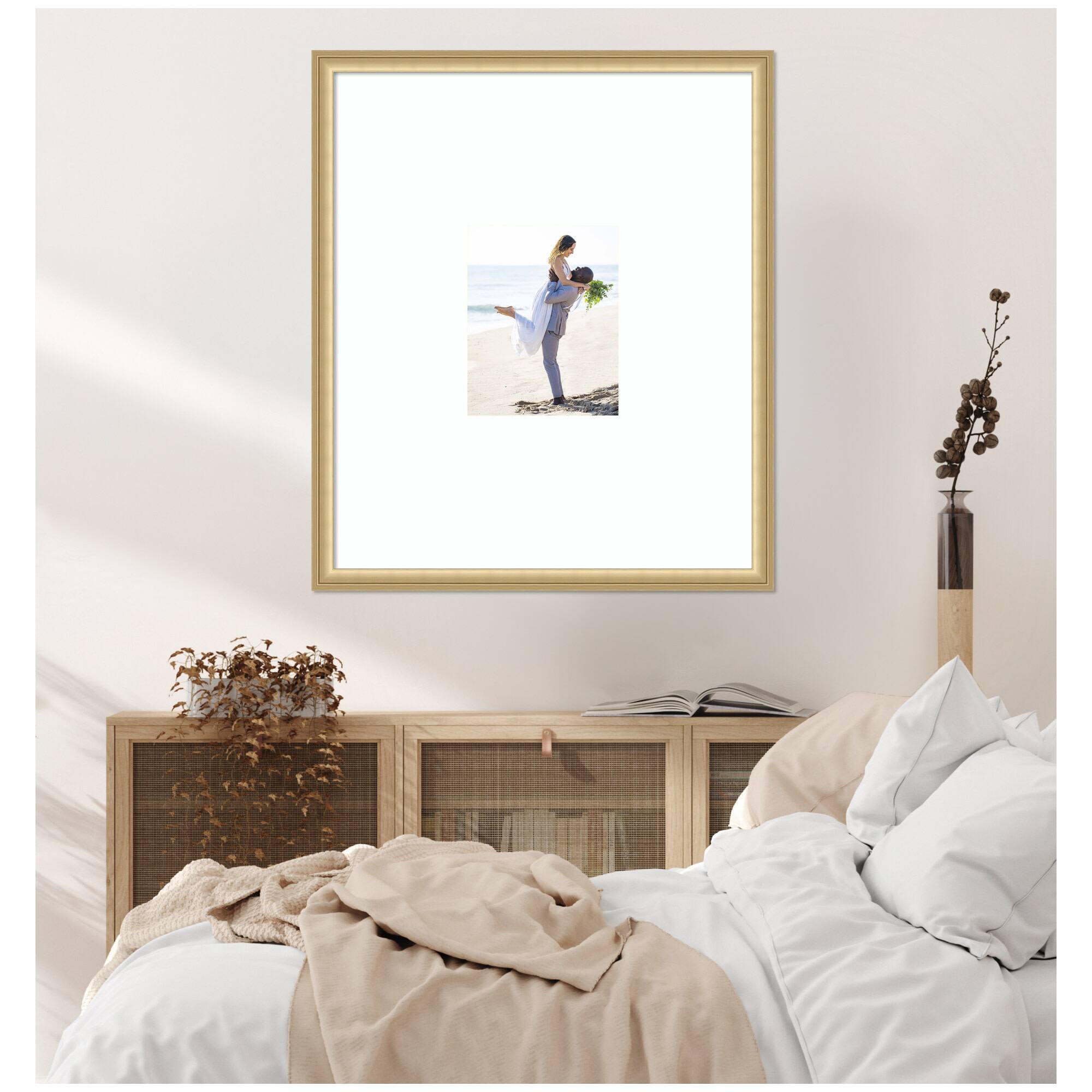 Kate and Laurel Florence Gold Photo Frame with Mat