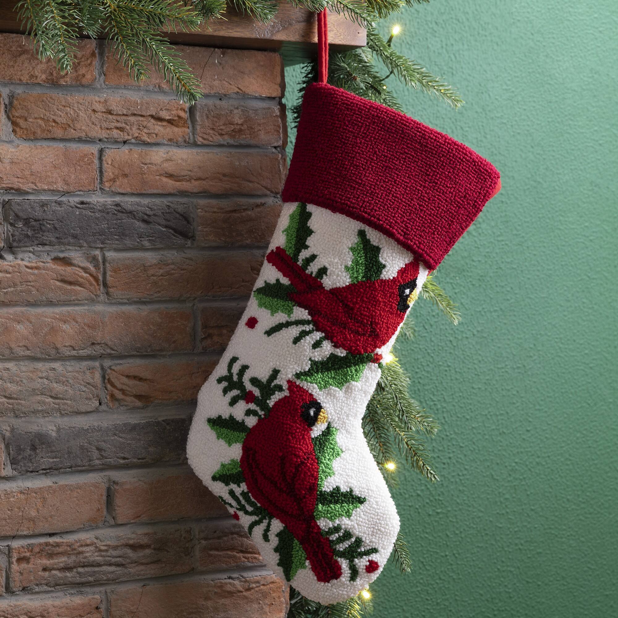 Glitzhome® 21" Cardinal Hooked Stocking