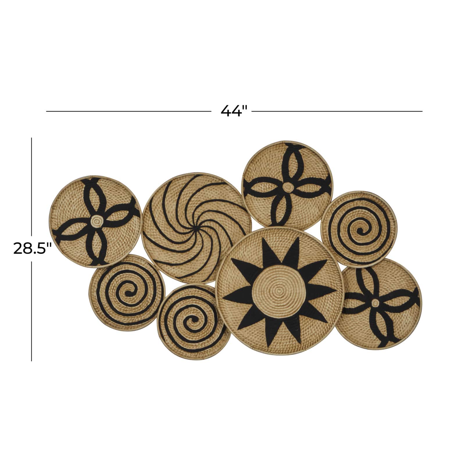 Tan & Black Iron Eclectic Wall Decoration