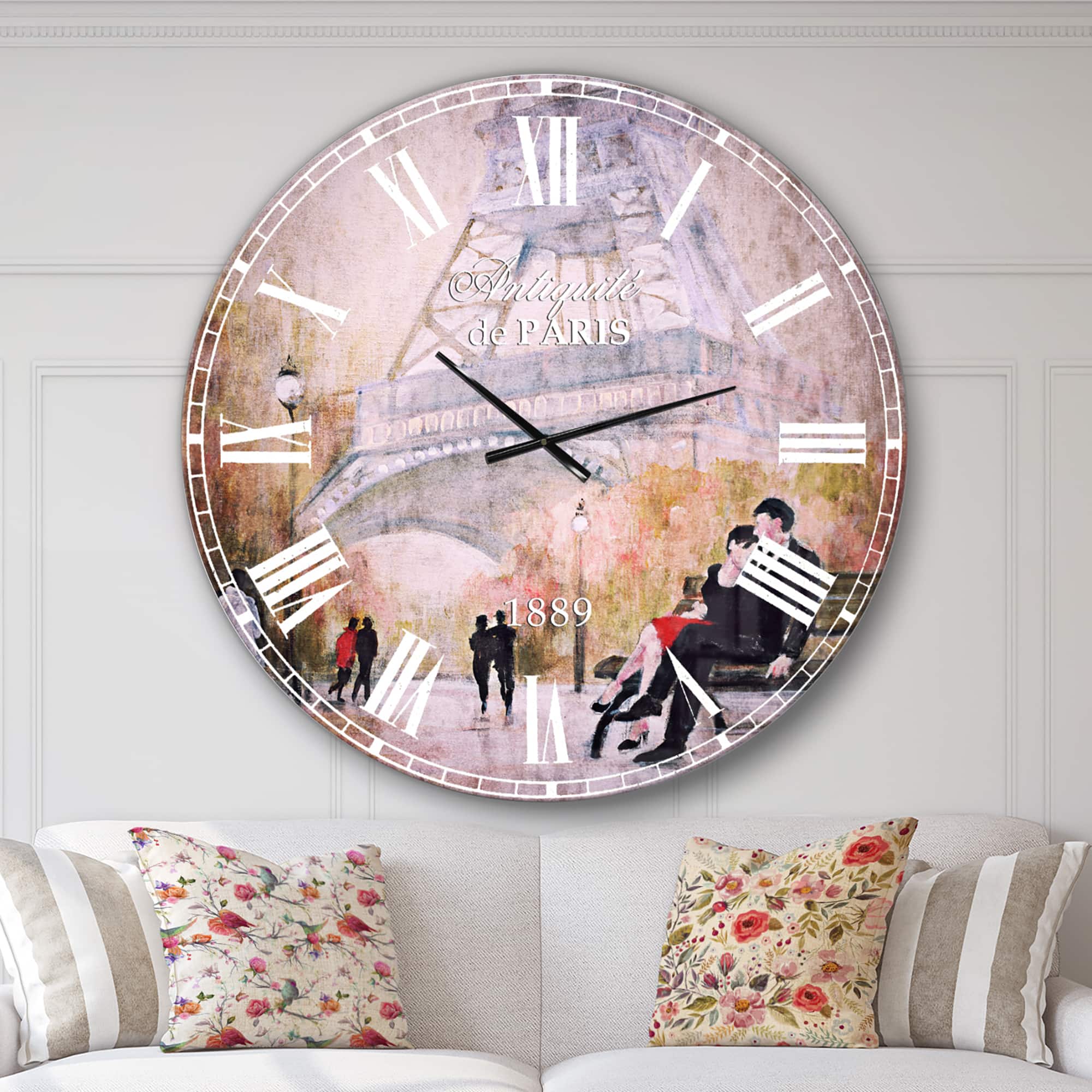 Designart Love in Paris VI French Country Wall Clock