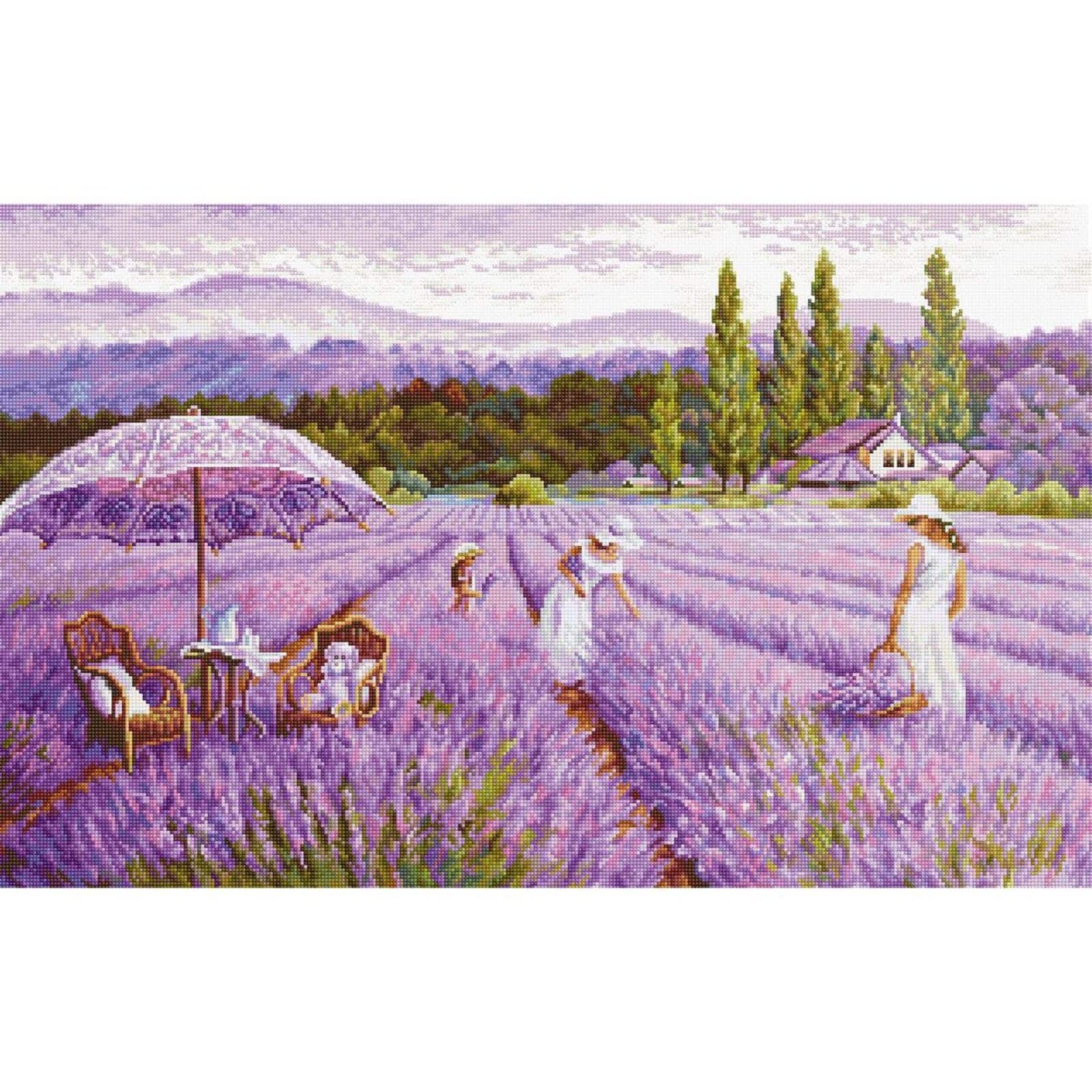 Luca-s Lavender Field Counted Cross Stitch Kit