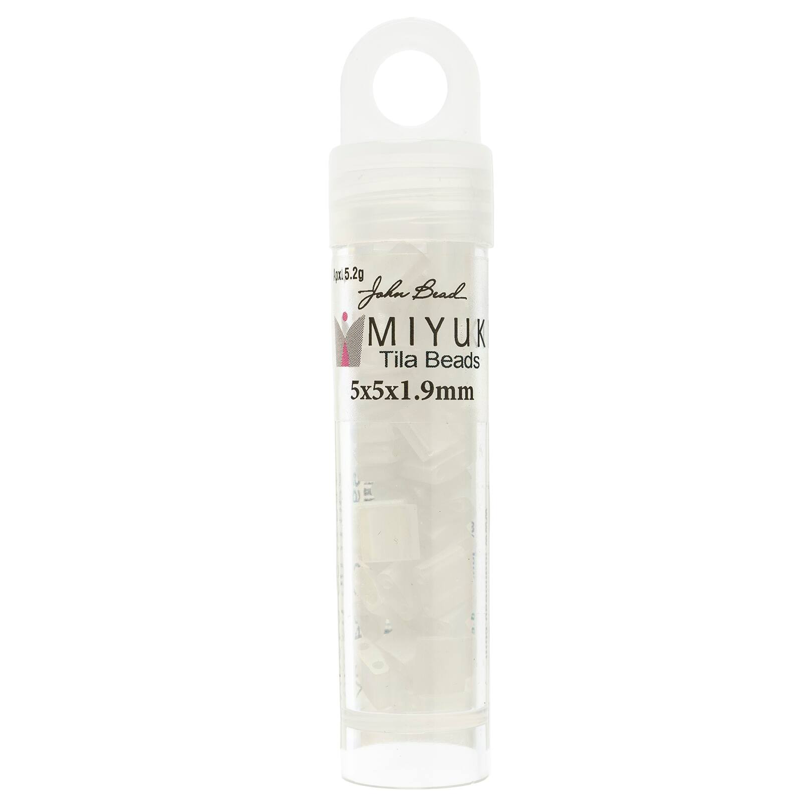 Miyuki® TILA® 5mm Transparent AB Matte Glass Beads Vial