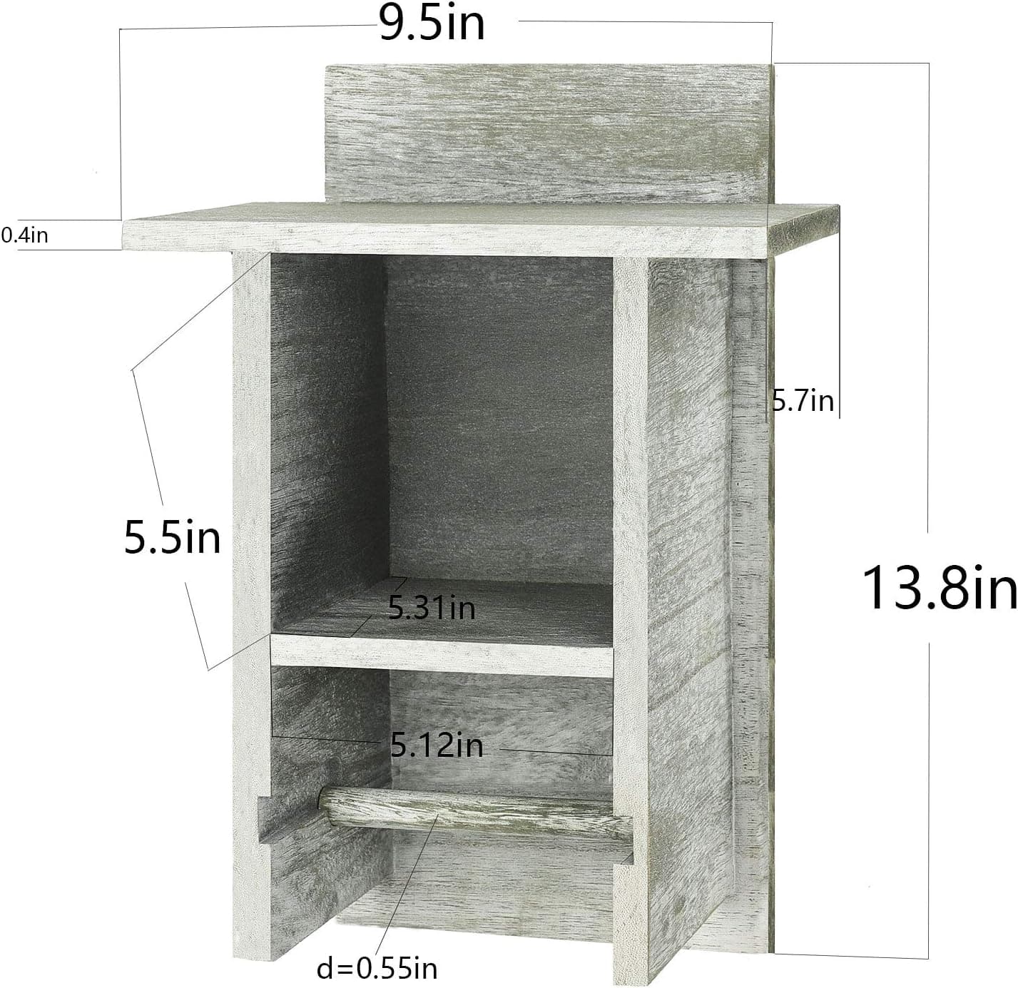 Olive Green Wood Toilet Paper Holder with Storage Shelf
