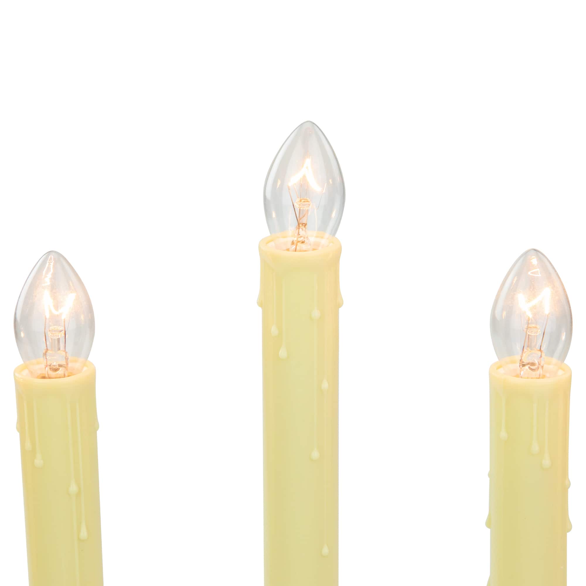 14.5" Ivory 5-Lights Christmas Chandelier on Holly Berry & Bell Base Candle Lamp