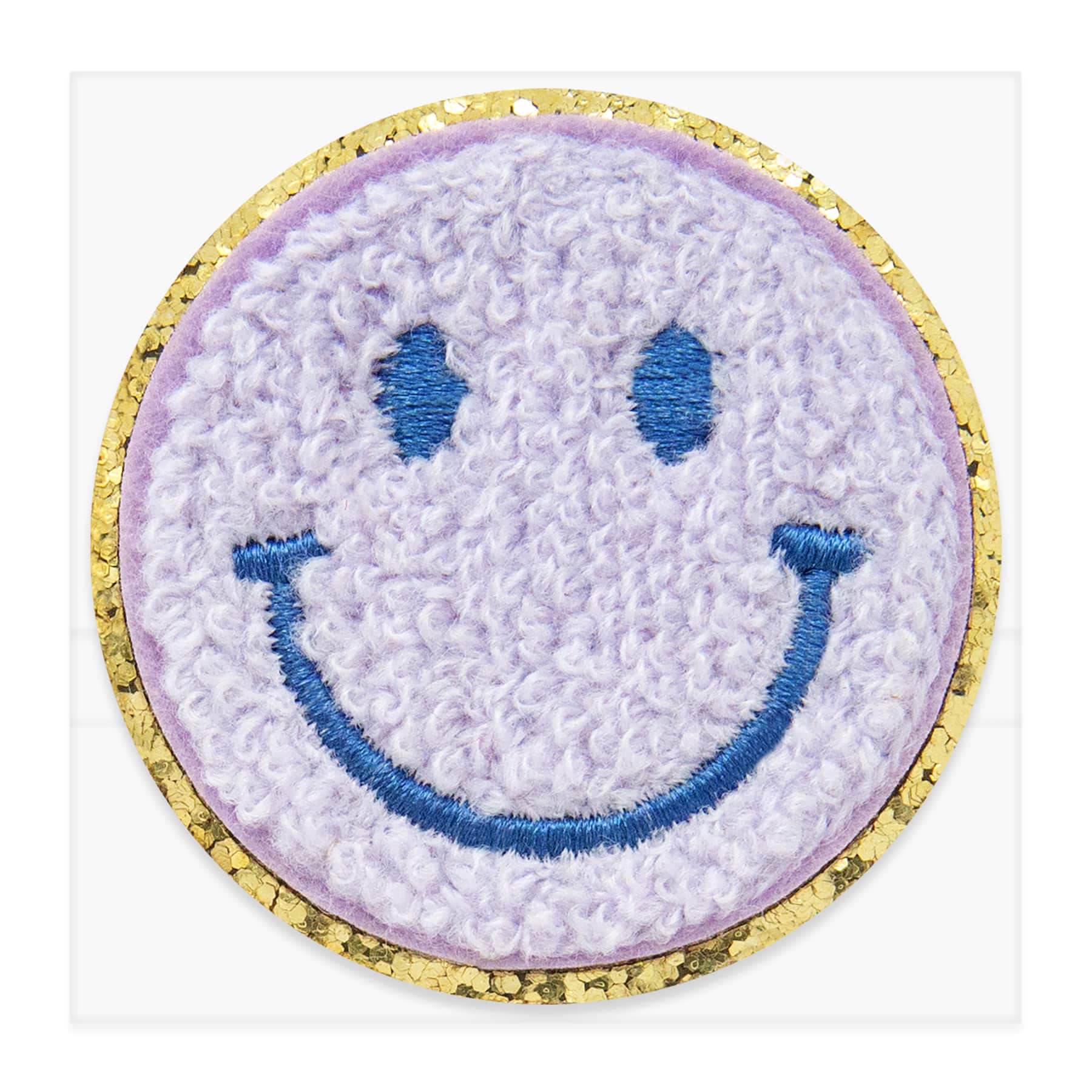 Iron-On & Adhesive Purple Smiley Patch by Make Market®