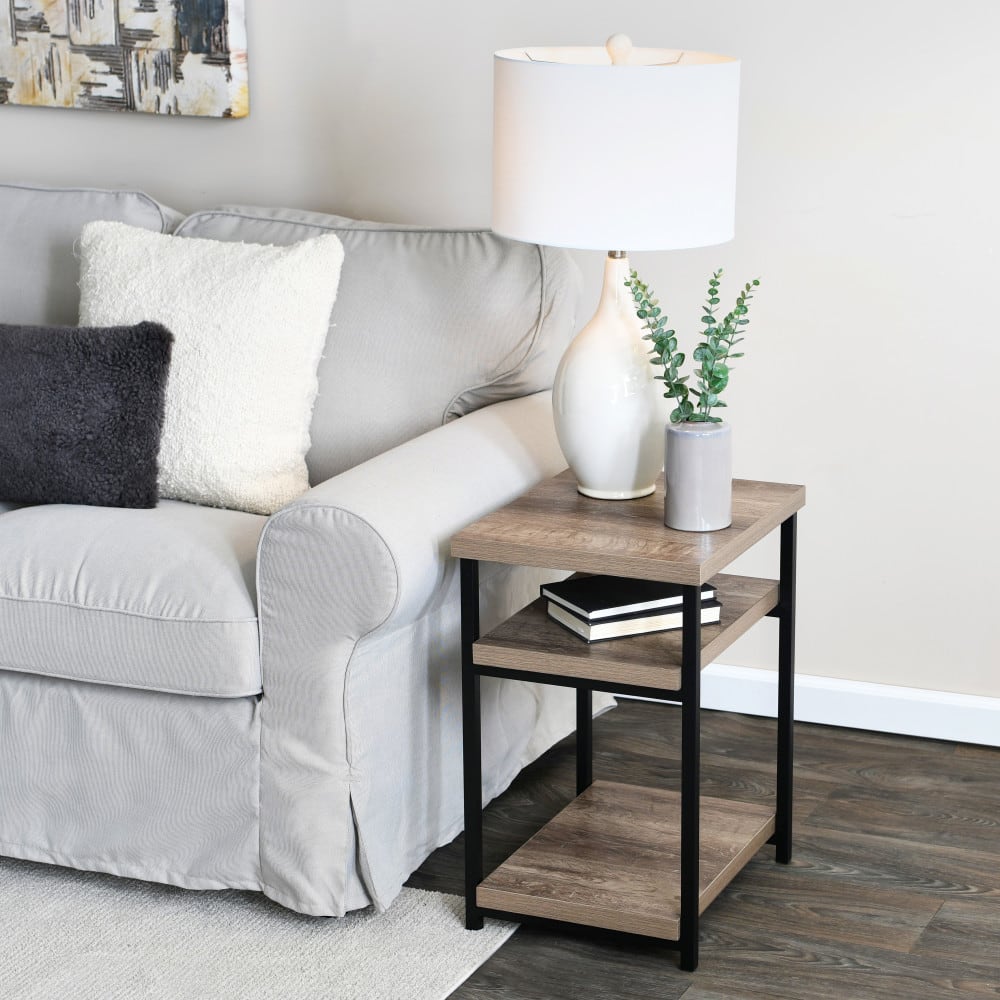 Household Essentials Jamestown Ashwood 2-Shelf End Table