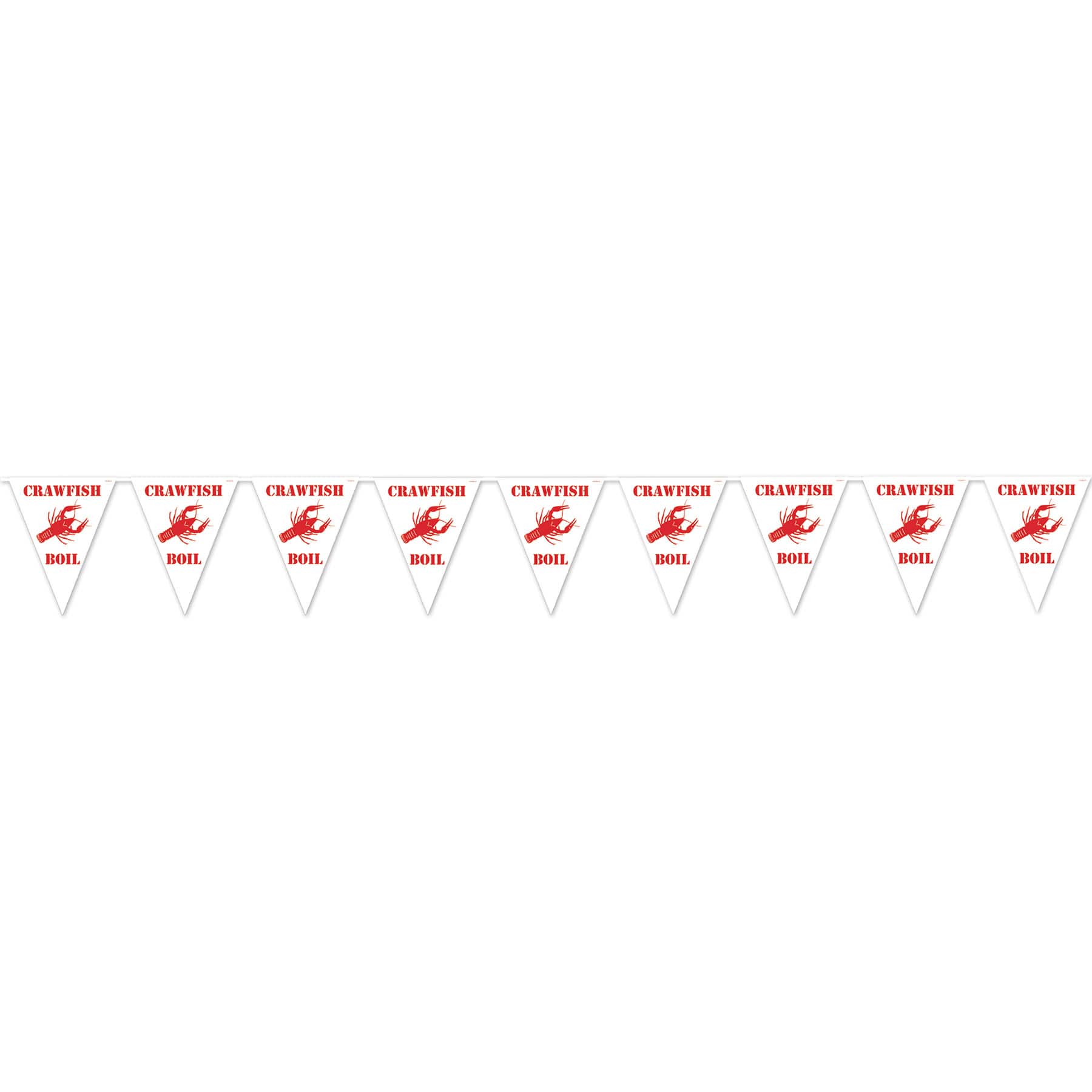 11" x 12ft. Red & White Crawfish Boil Pennant Banners, 2ct.