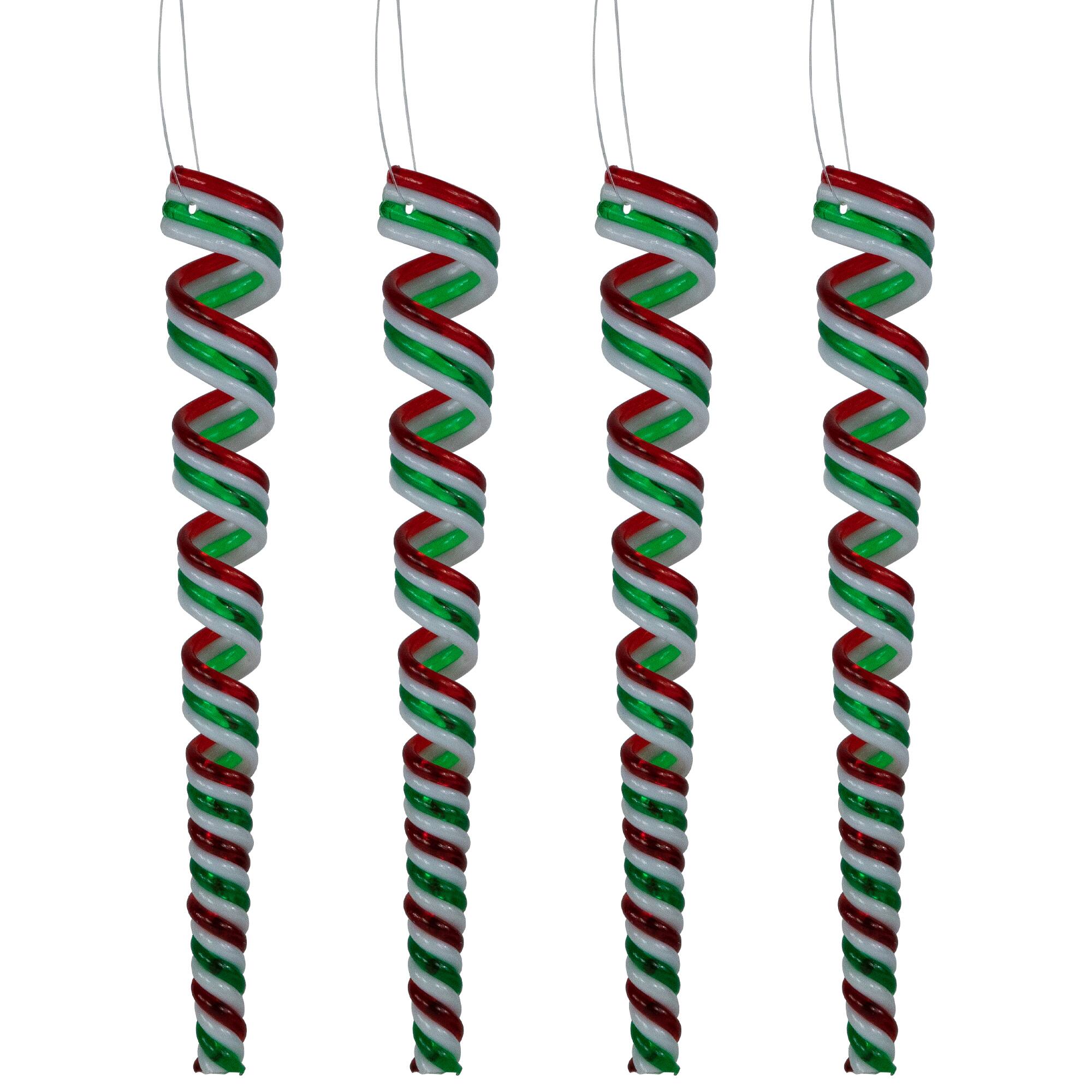 Pack of 4 Red White and Green Candy Curls Christmas Ornaments 7" By Northlight | Michaels®