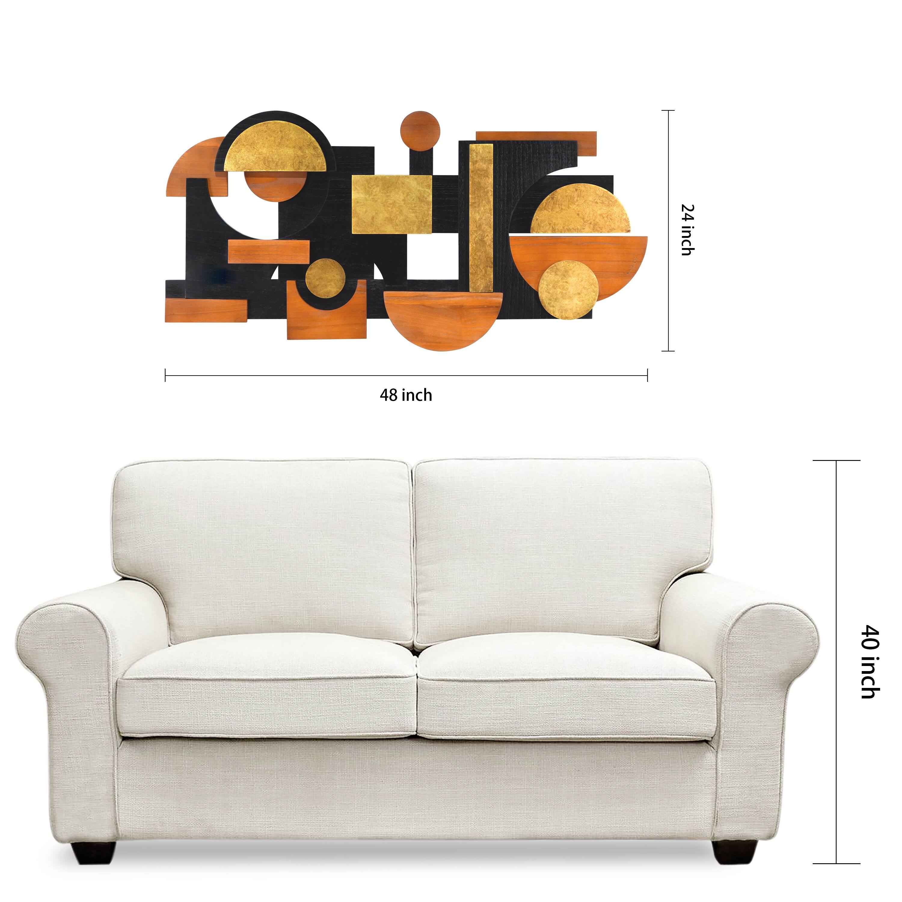 Empire Art Direct 48" x 24" Amber Embraces I Hand Made Dimensional Abstracts Wall Art