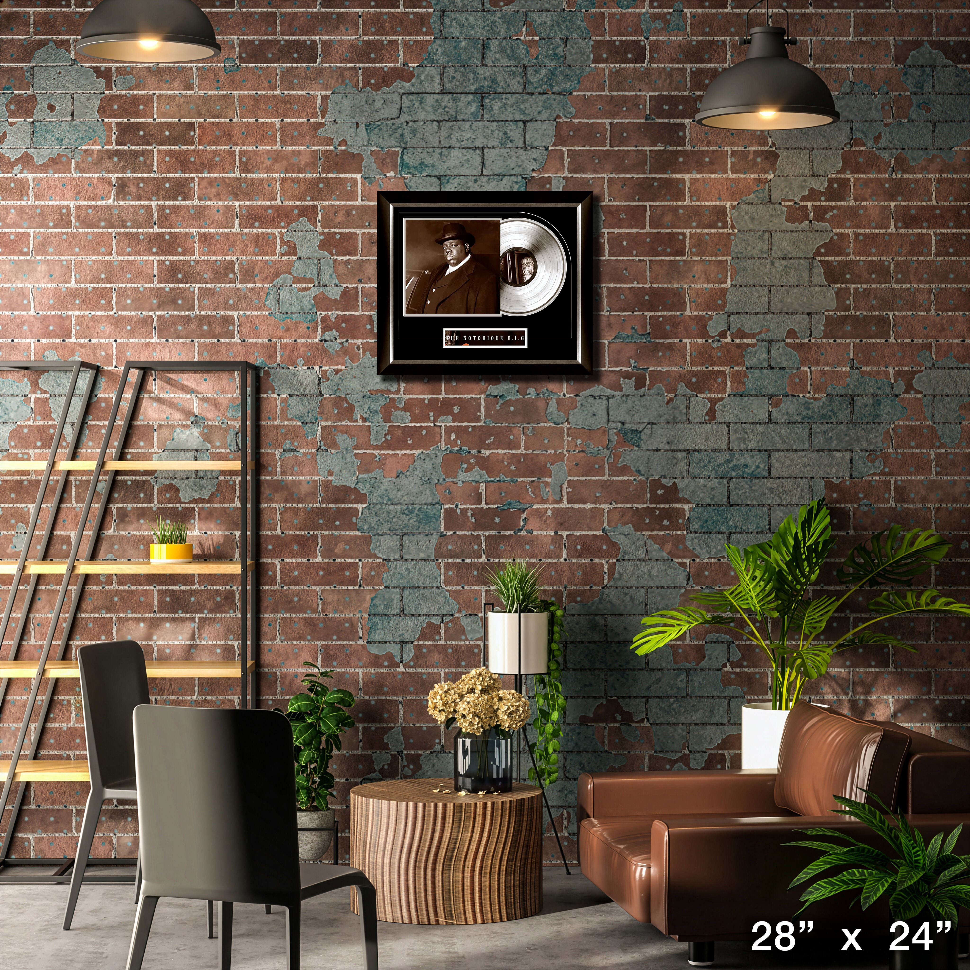 Notorious BIG Life After Death Music Cover Framed with Silver Vinyl 28" x 24"