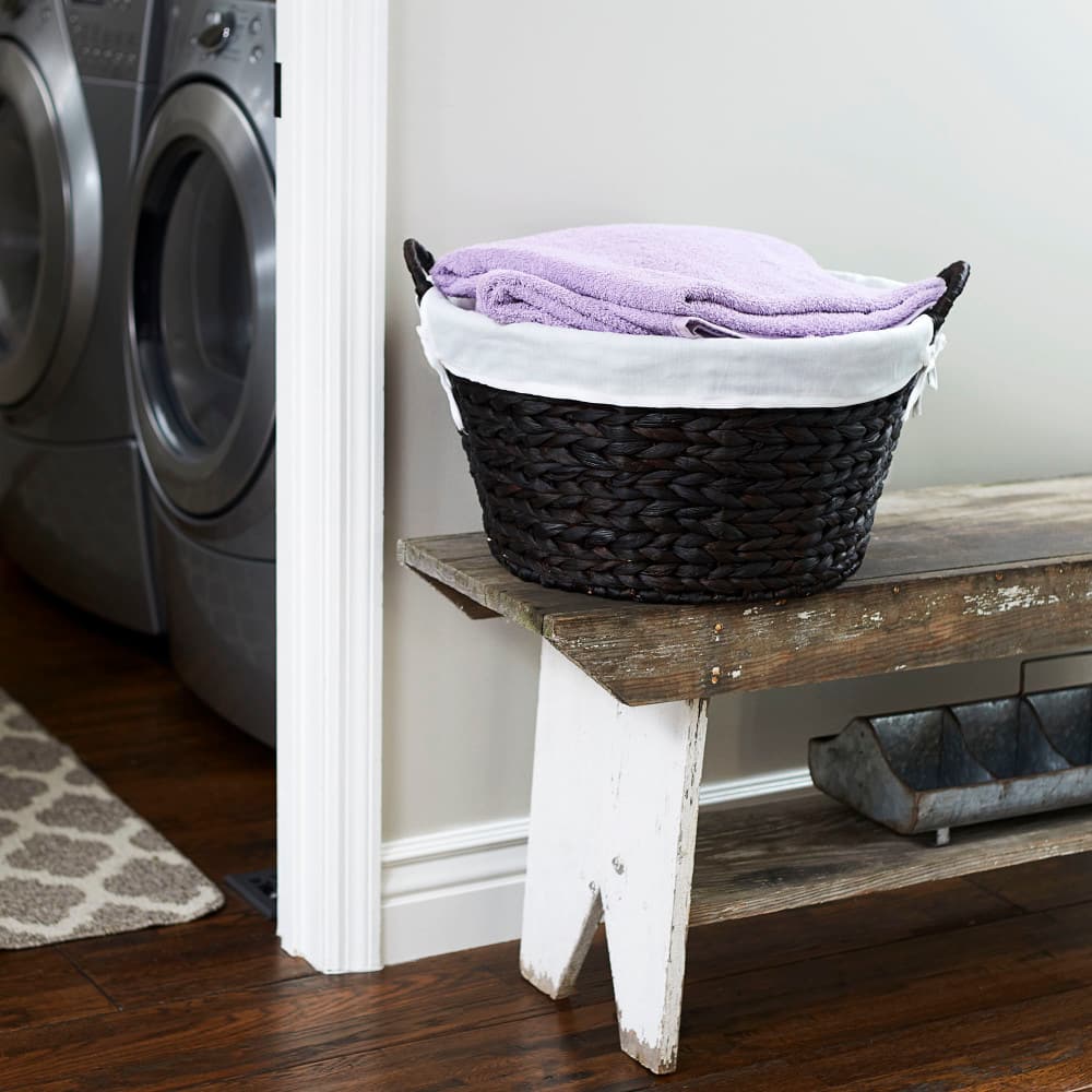 Household Essentials 12.5" Round Wicker Laundry Basket with Handles