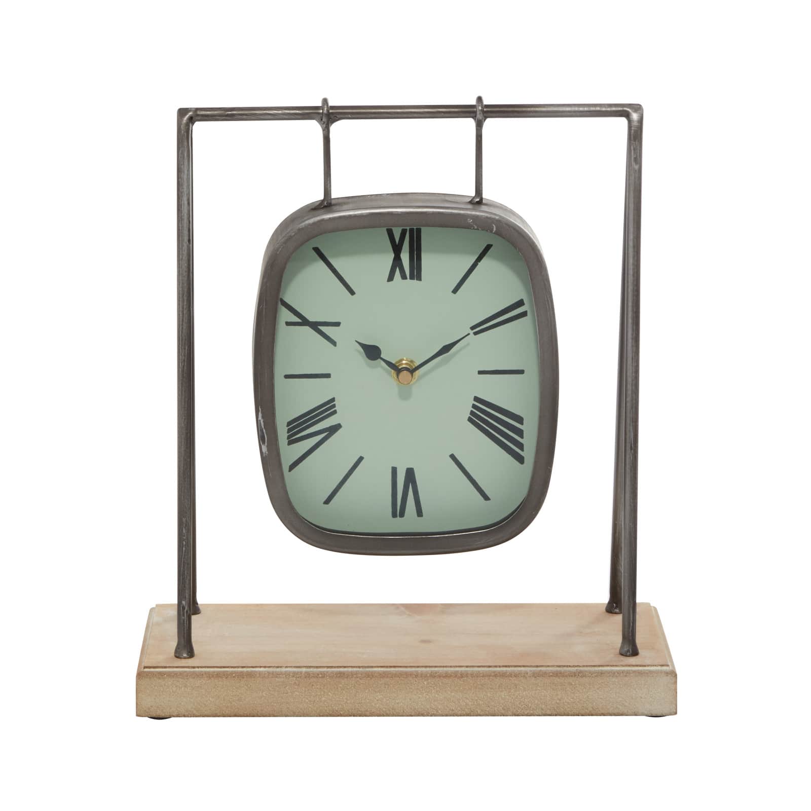 12" Gray Wood Farmhouse Swing Clock