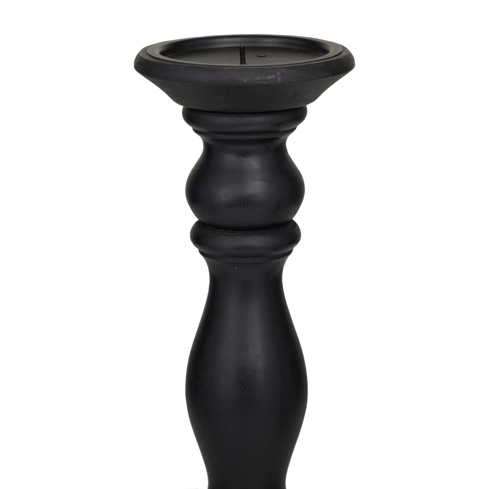 Turned Wood Pillar Candle Holder Set