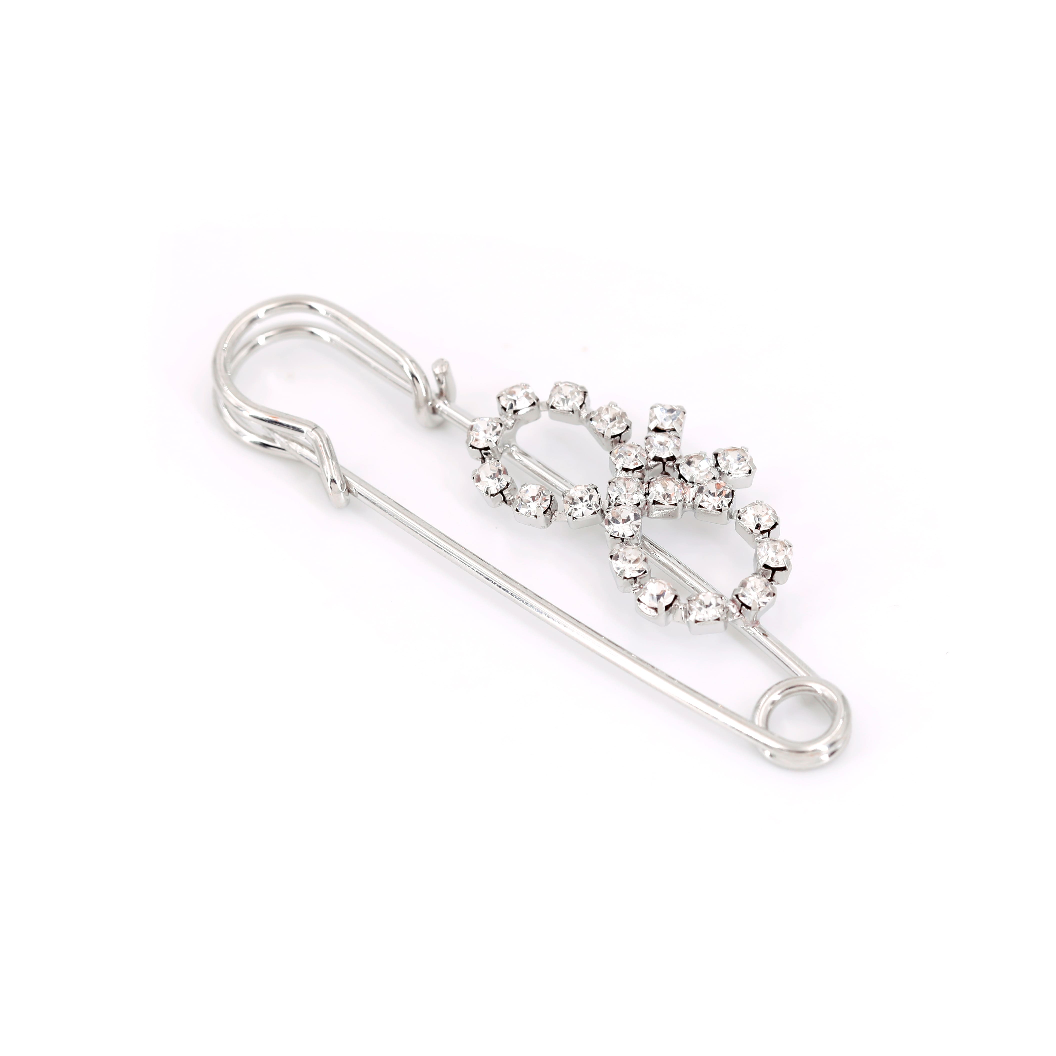 2.5" Rhinestone Bow Safety Pin Charm Connector by Bead Landing™
