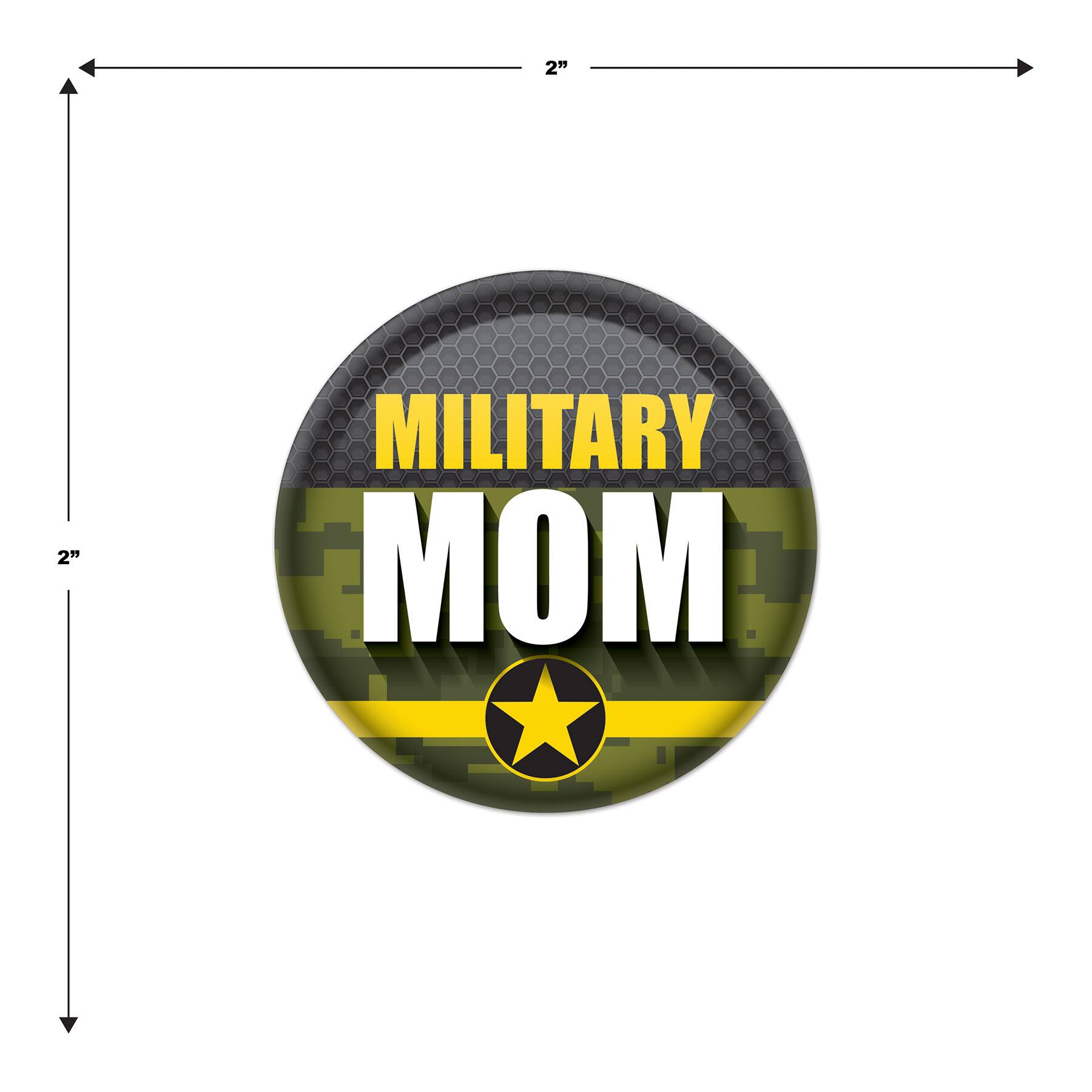 Beistle 2" Camouflage Military Mom Buttons, 6ct.