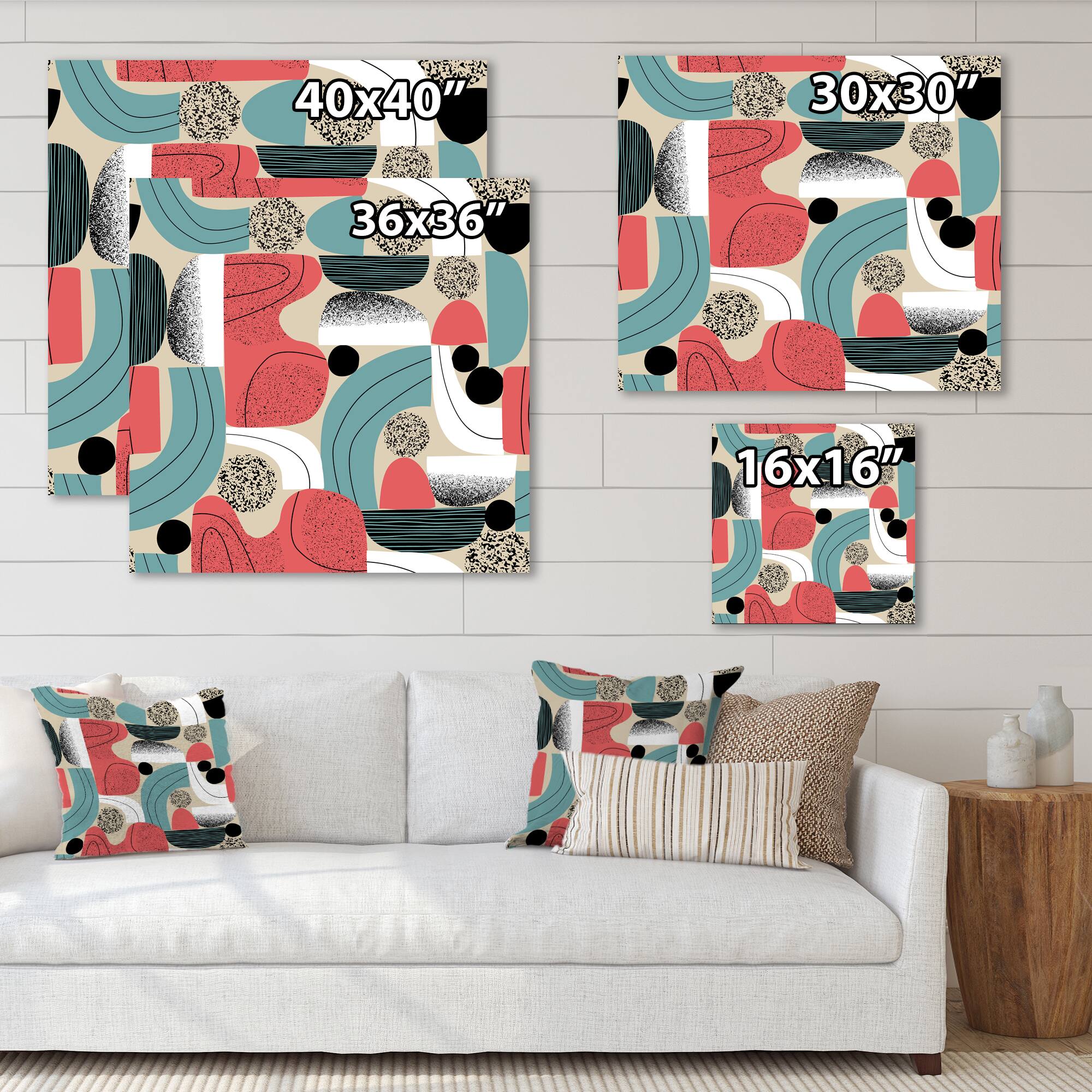 Designart - Retro Shapes With Abstract Suns and Moons III