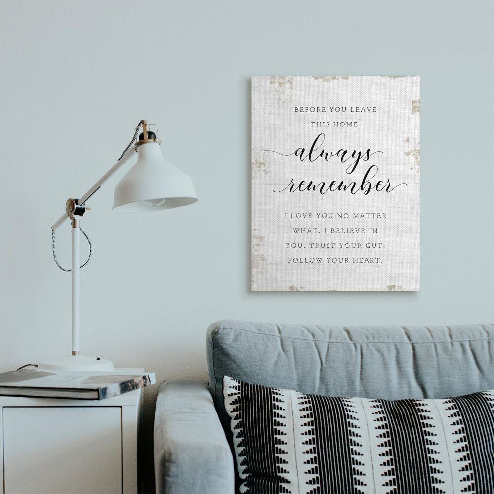 Stupell Industries Always Follow Your Heart Phrase Country Home Charm Canvas Wall Art