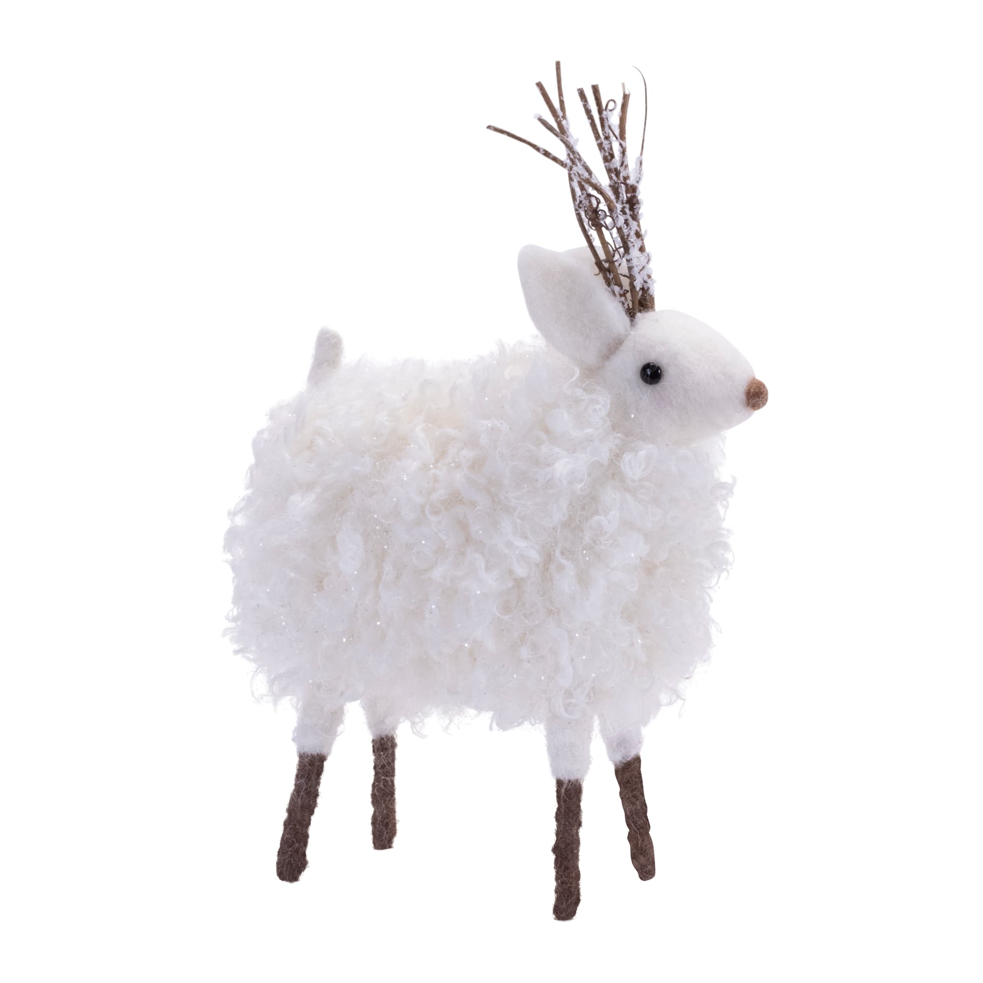 Fluffy Winter Deer Shelf Sitter, 3 Pack of 2