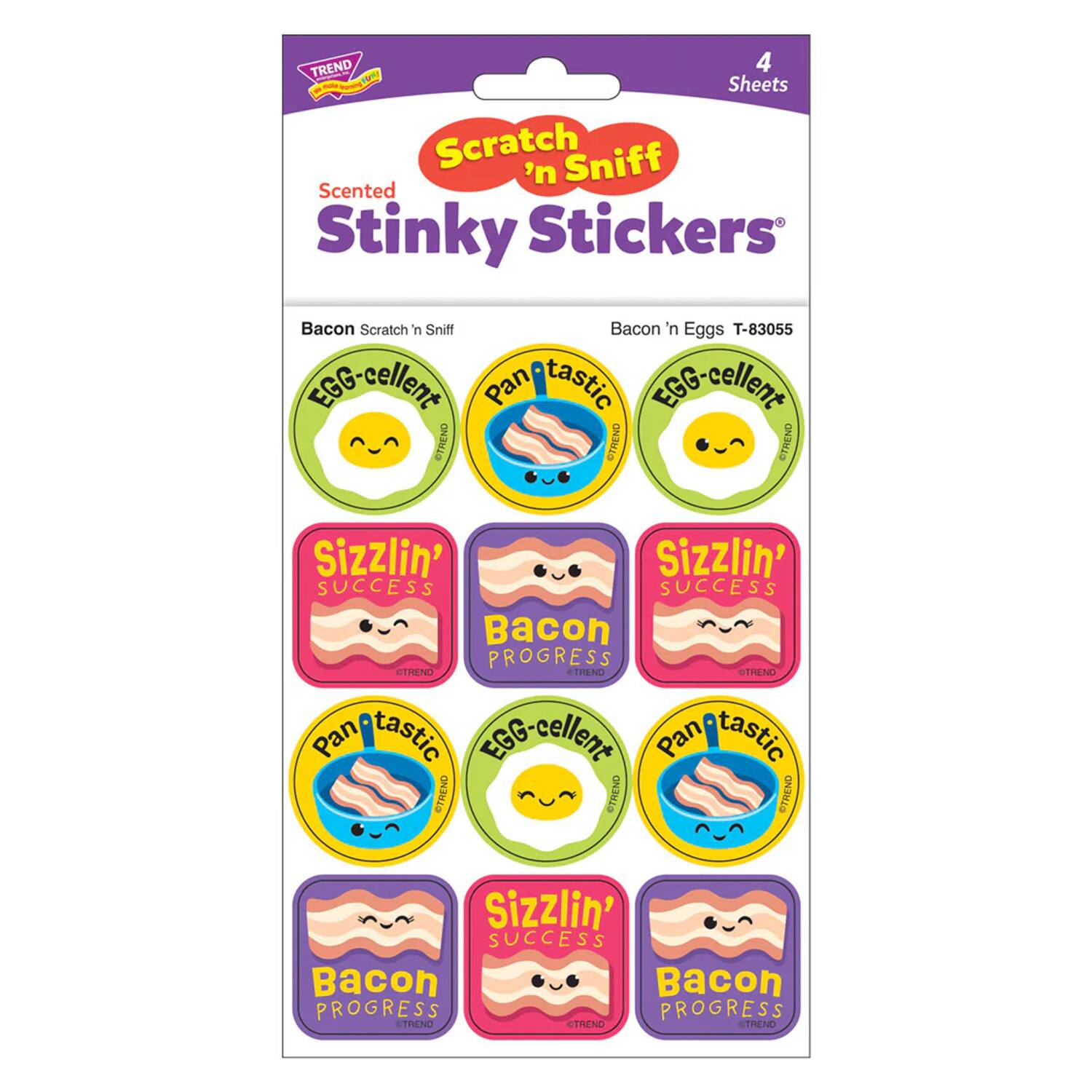 TREND Enterprises® Bacon 'n Eggs, Bacon Scent Scratch 'n Sniff Stinky Stickers®, 48 Per Pack, 6 Packs total of 288