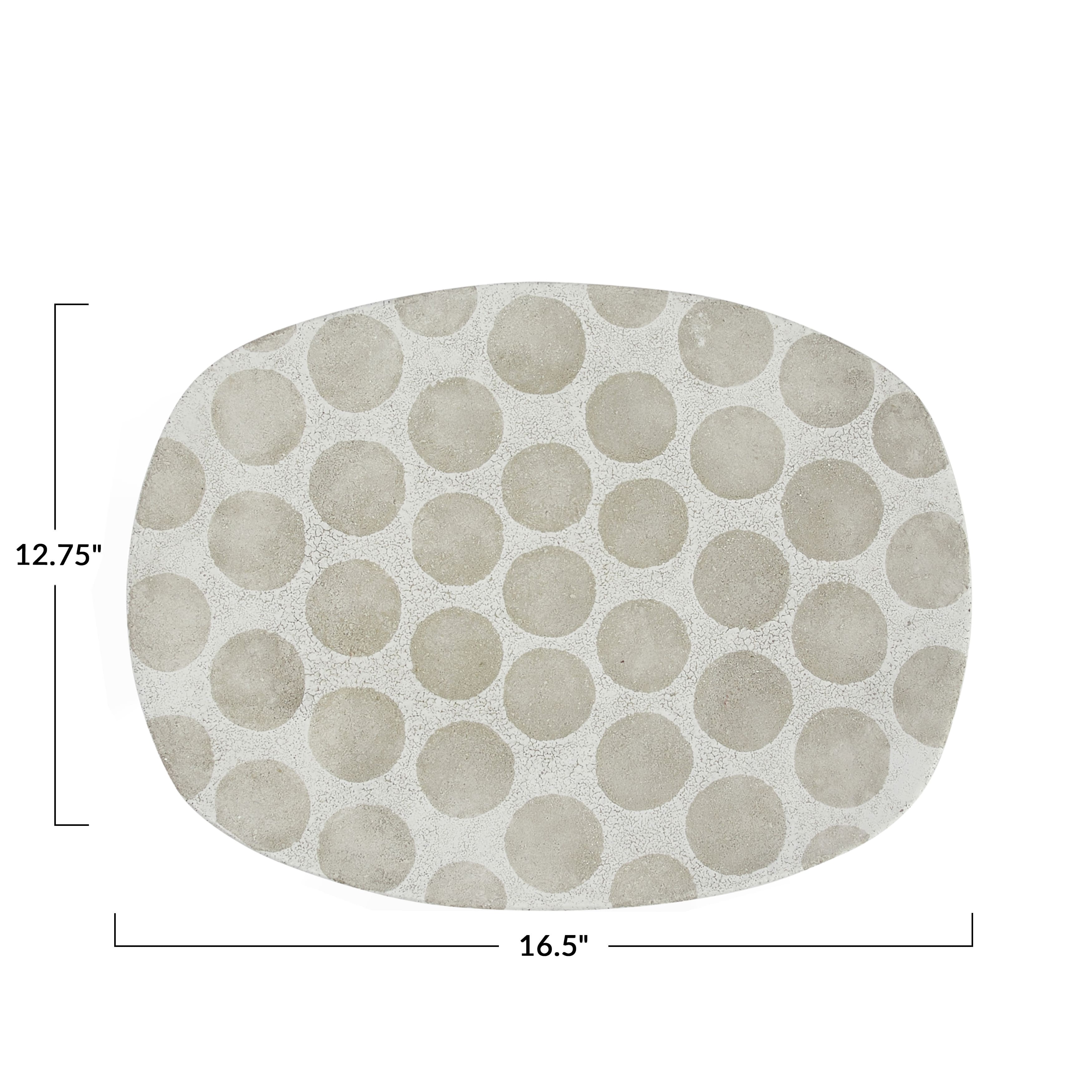 Hello Honey® 16.5" Natural Decorative Terracotta Platter with Wax Relief Dots