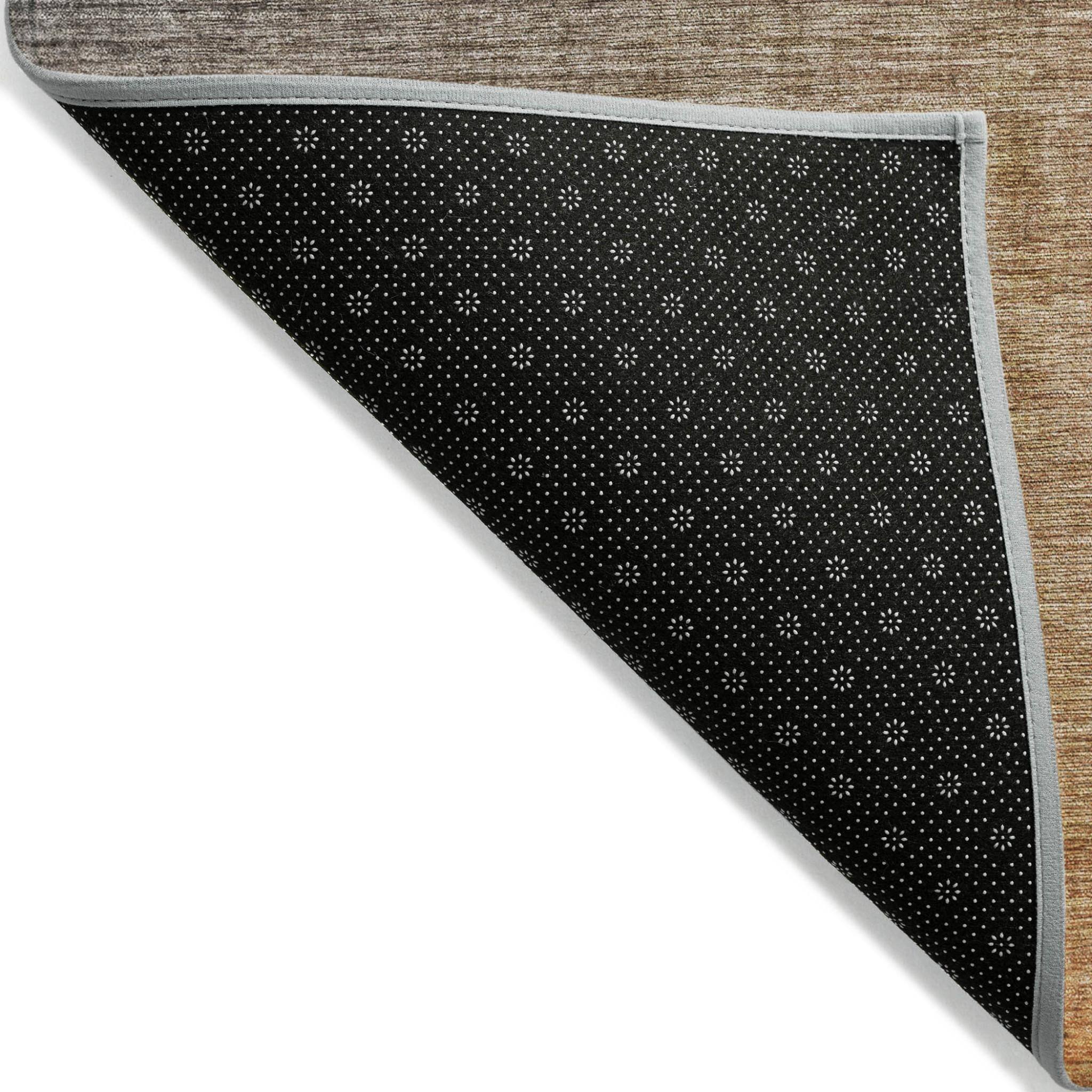 HomeRoots 30" x 20" Denim & Gold Ombre Washable Indoor/Outdoor Area Rug