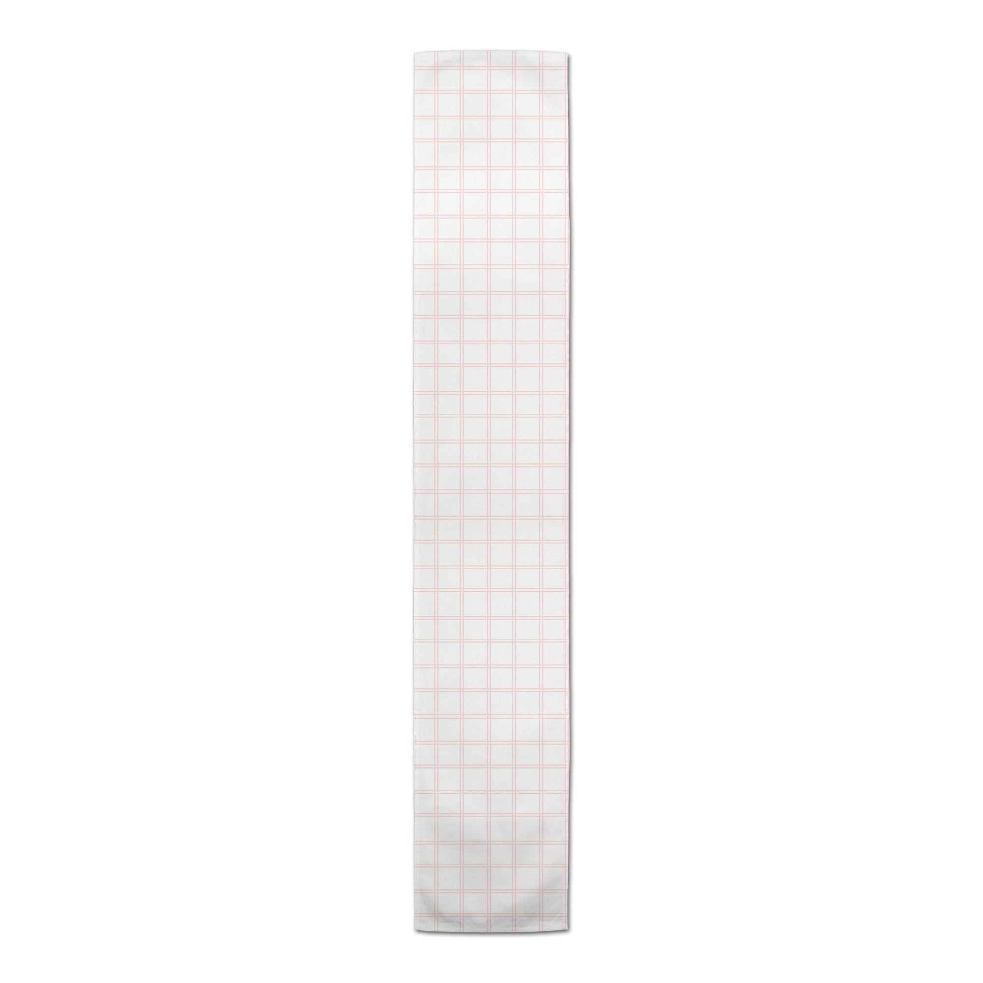 72" Pink Grid Check Pattern Poly Twill Table Runner
