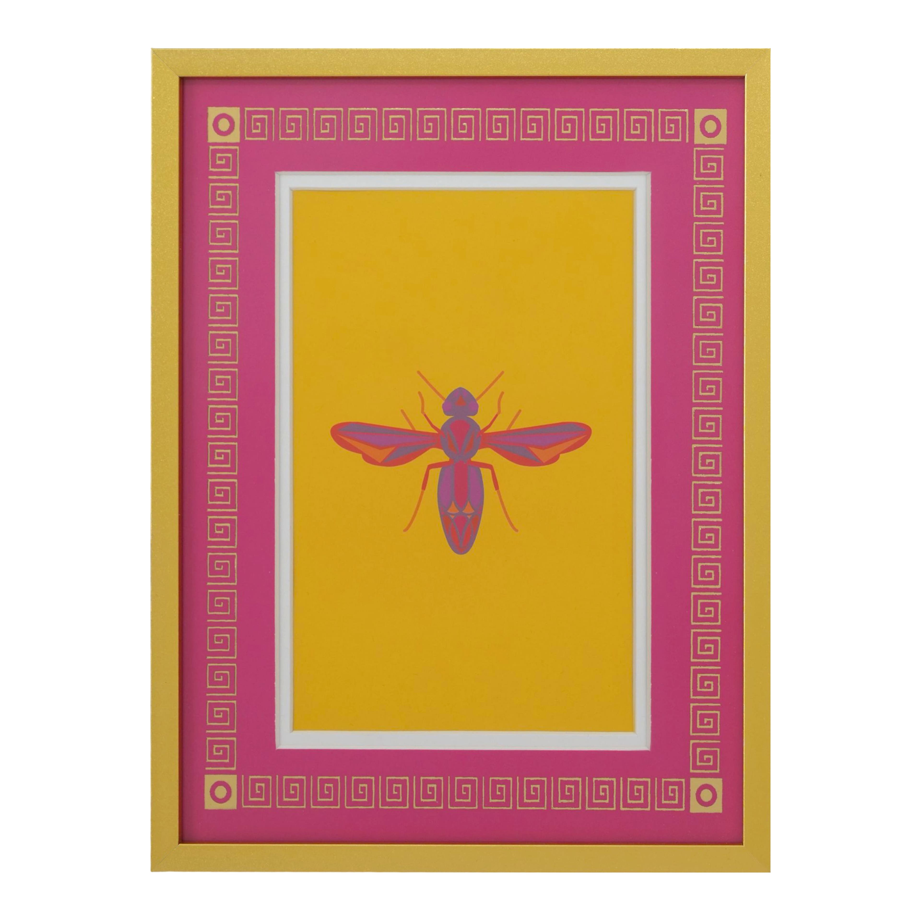 Jonathan Adler x Michaels 4" x 6" Gold & Pink Greek Key Matted Metal Tabletop Frame