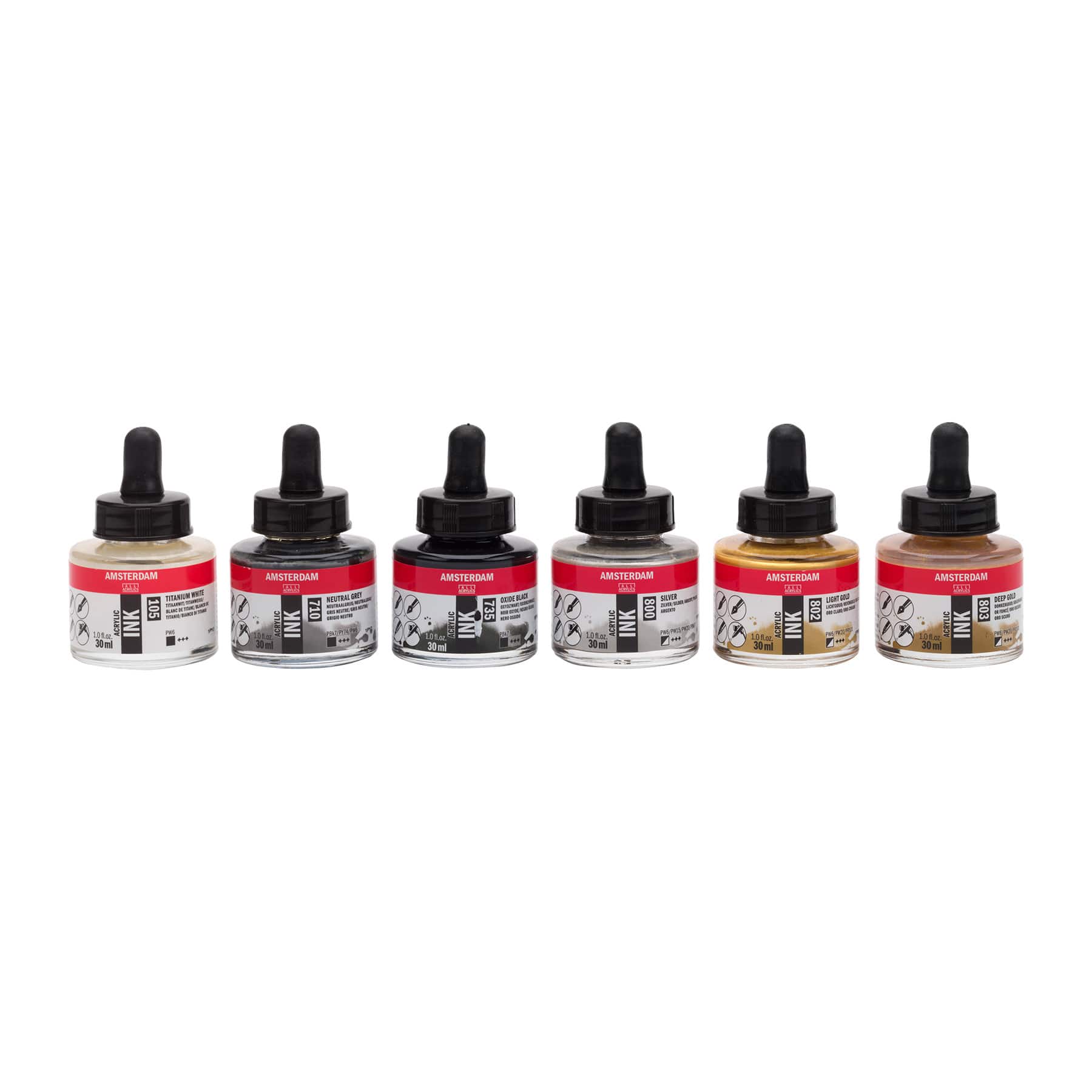 Amsterdam 30mL 6 Color Acrylic Ink Lettering Set