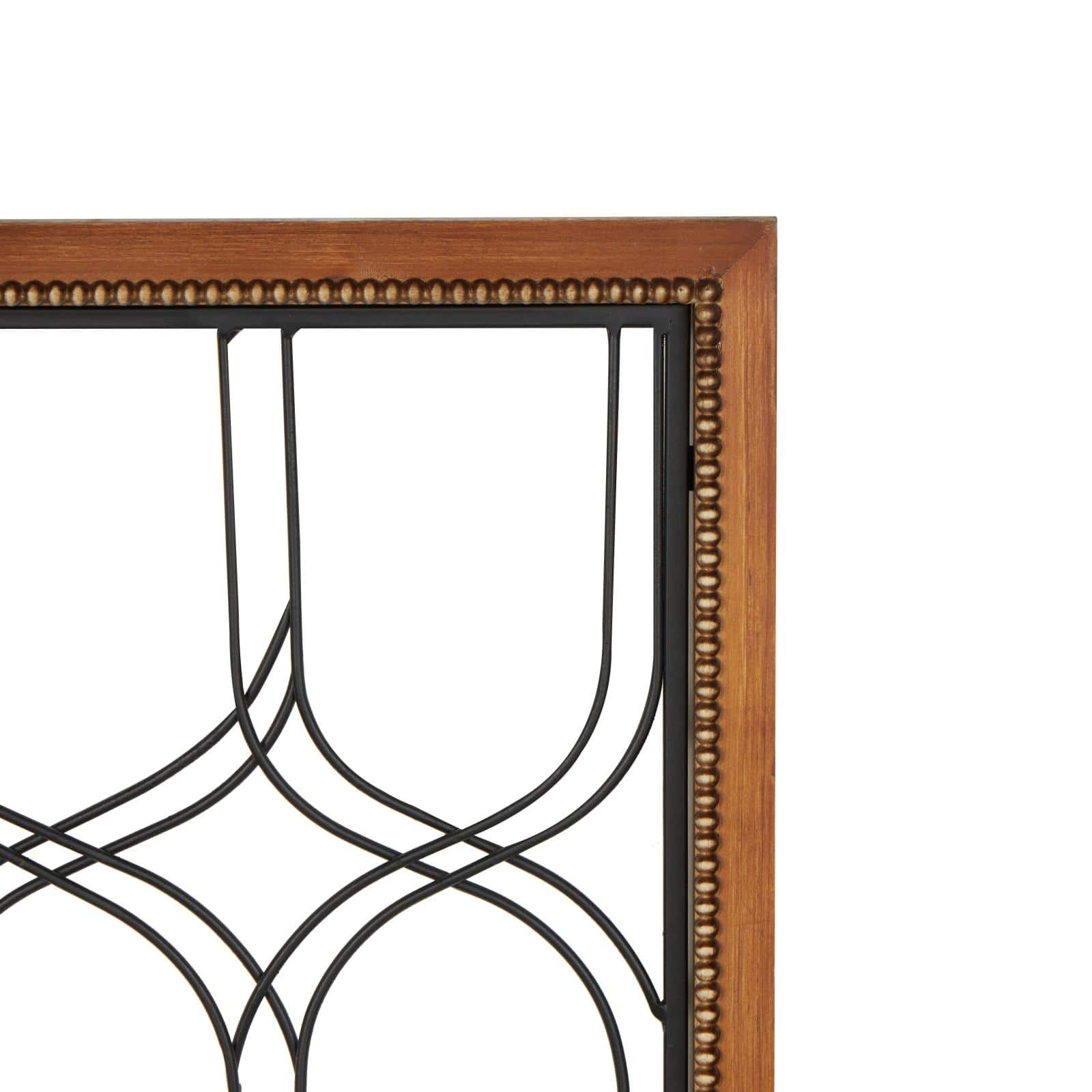31.25" Metal Geometric Wire Cutout Wall Décor with Beaded Accents, 2ct.