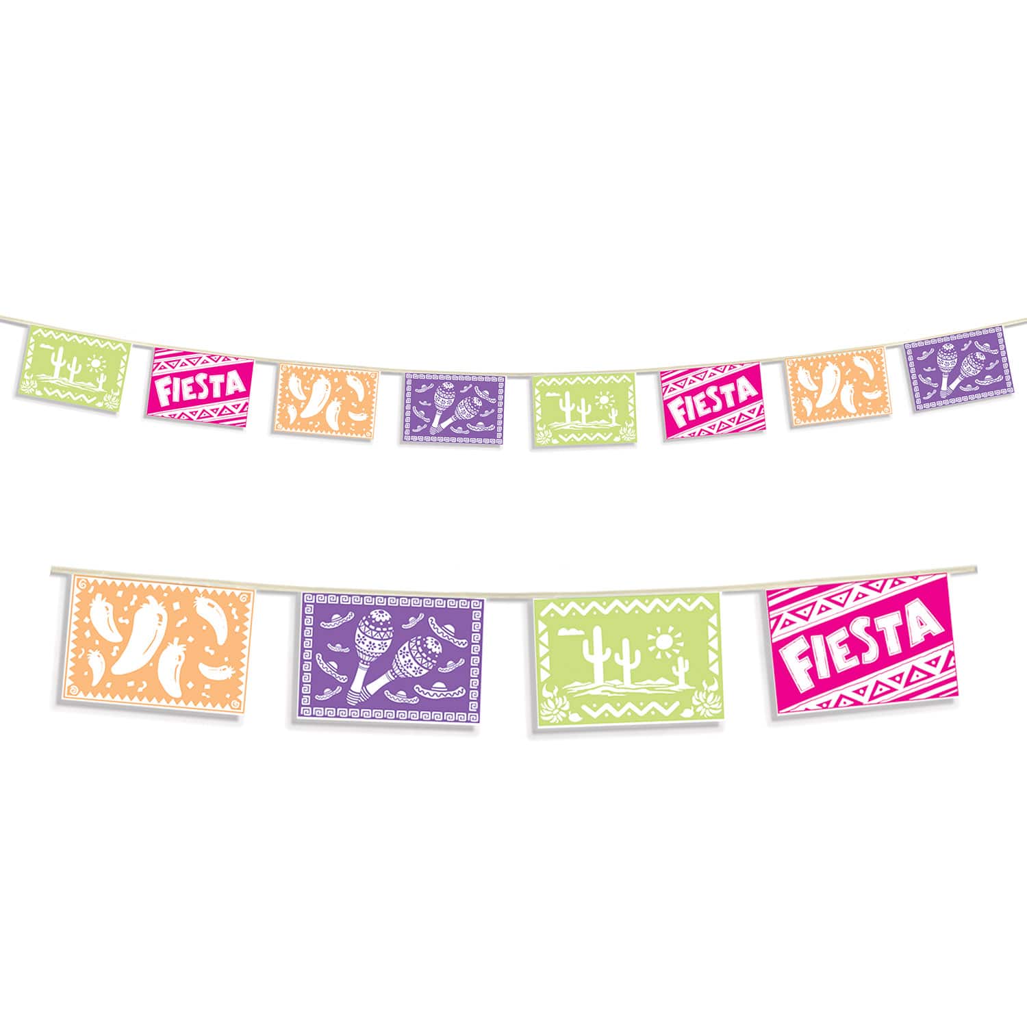 Beistle 12ft. Fiesta Picado Style Pennant Banners, 2ct.