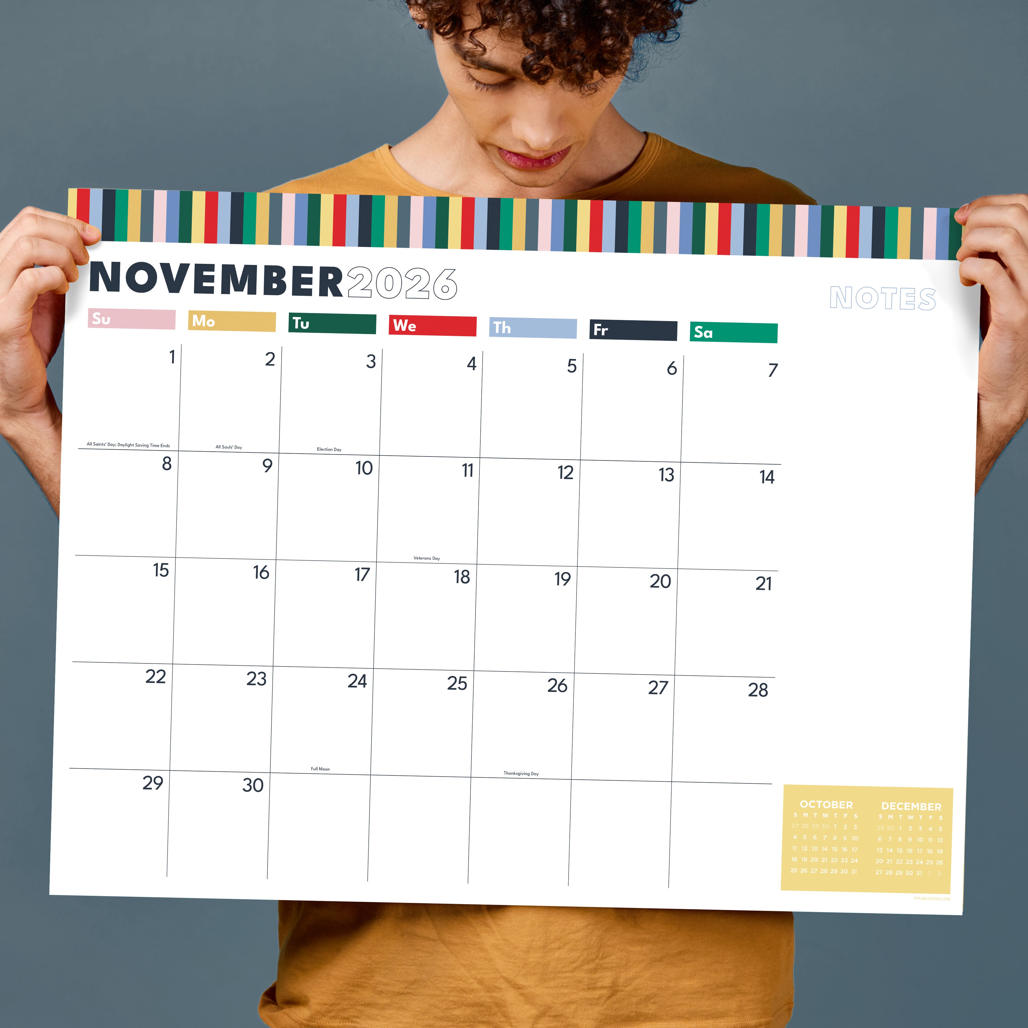 TF Publishing Large 2026-27 Long Weekend Desk Pad Monthly Blotter Calendar