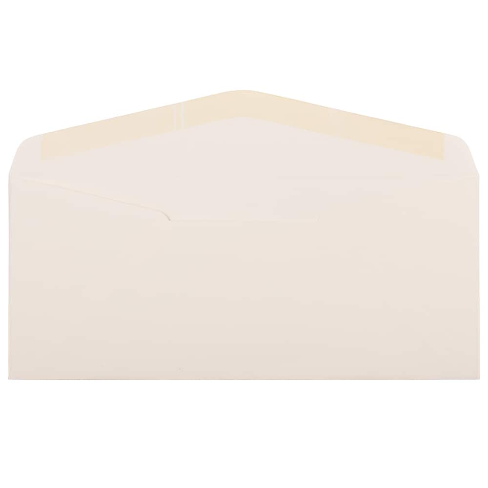 JAM Paper 4.12" x 9.5" Natural White Linen Strathmore Business Envelopes, 50ct.