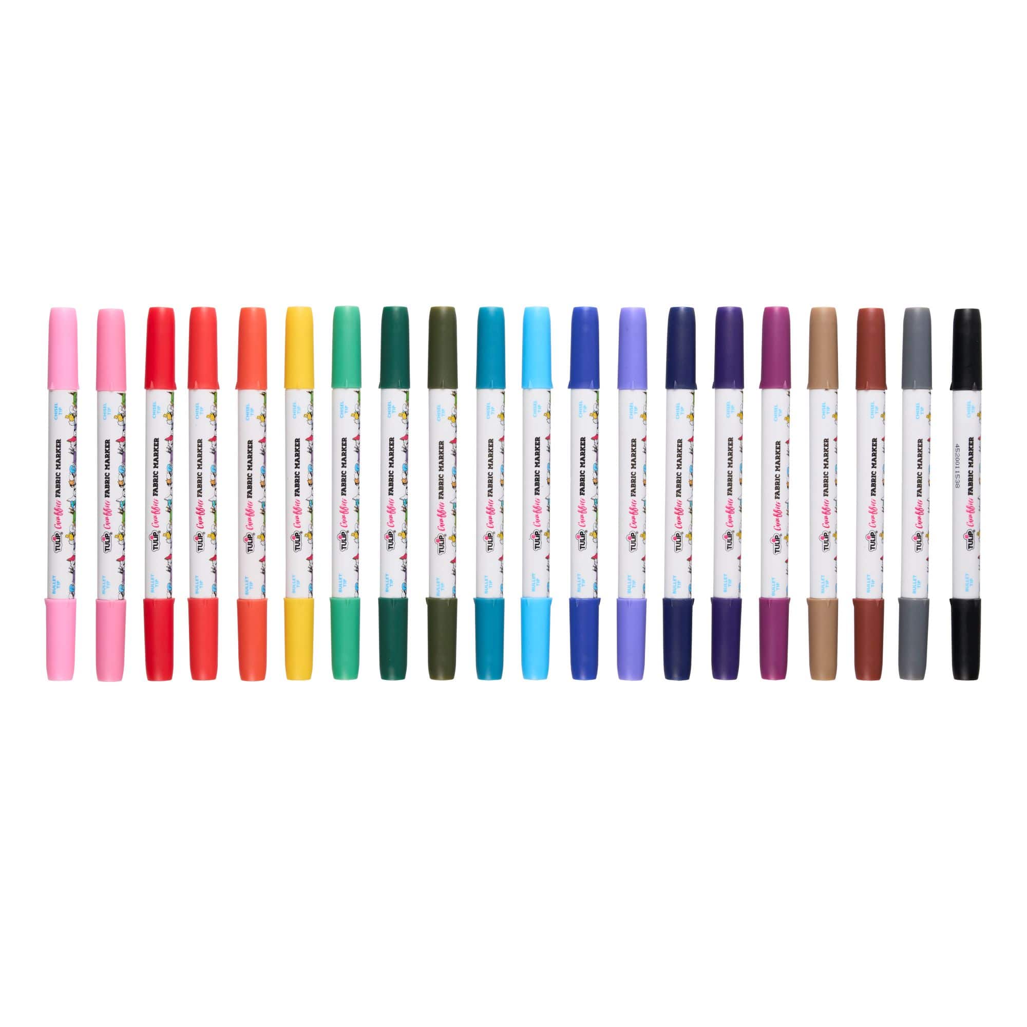 Tulip® Graffiti Rainbow 20 Color Dual-Tip Fabric Markers