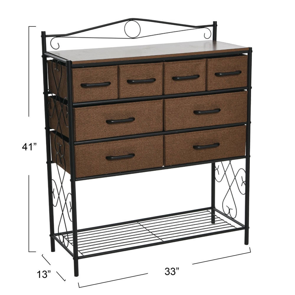 Household Essentials Victoria 8-Drawer Dresser with Shelf