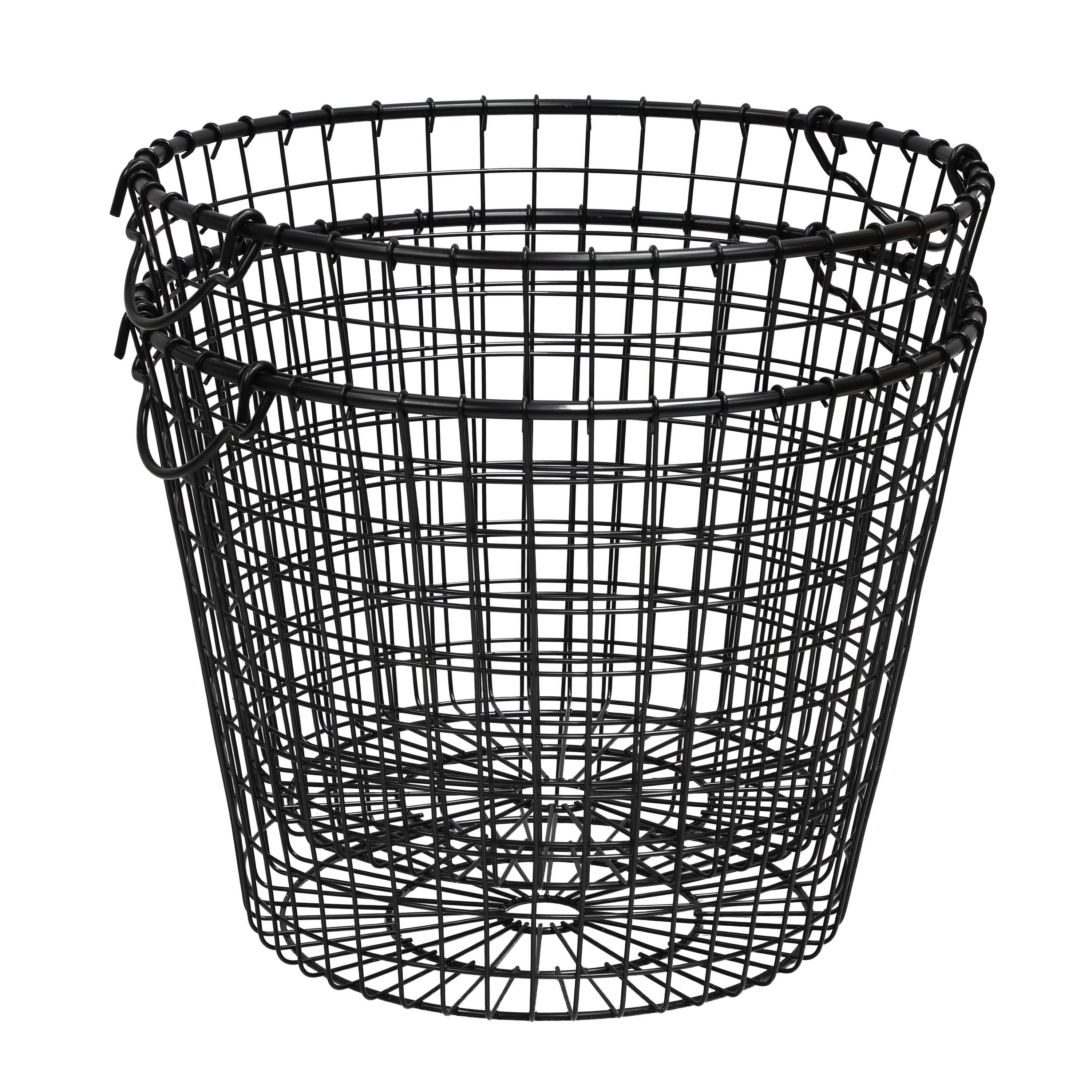 6 Packs: 2 ct. (12 total) 14" Black Stackable Metal Storage Baskets