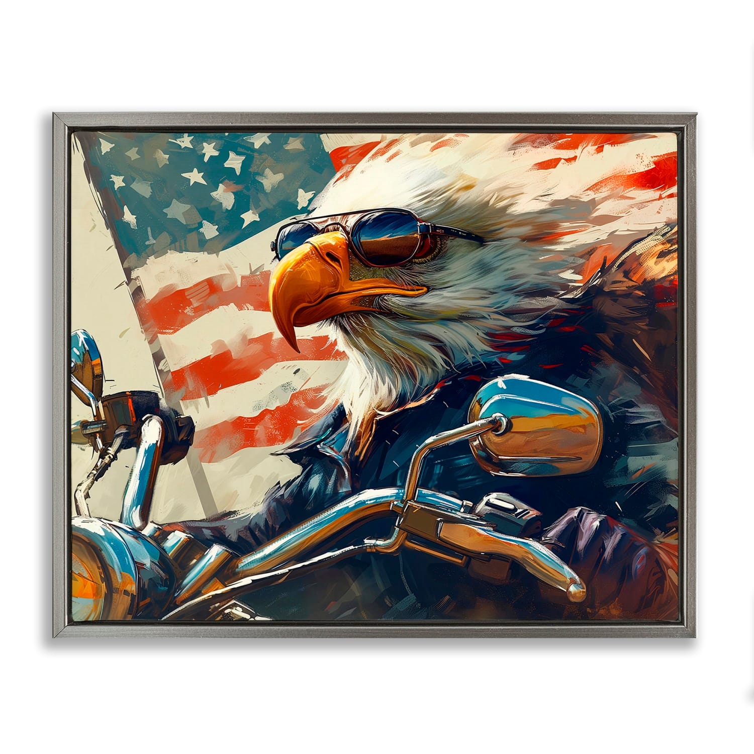 Stupell Industries Patriotic Bald Eagle Floater Framed Art
