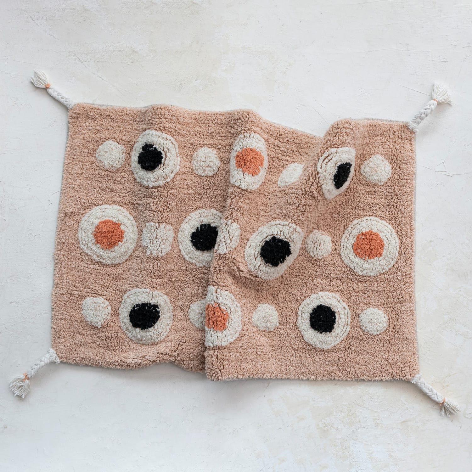 Hello Honey® Boho Cotton Tufted Circle Pattern Bath Mat with Tassels, 3ft. x 2ft.