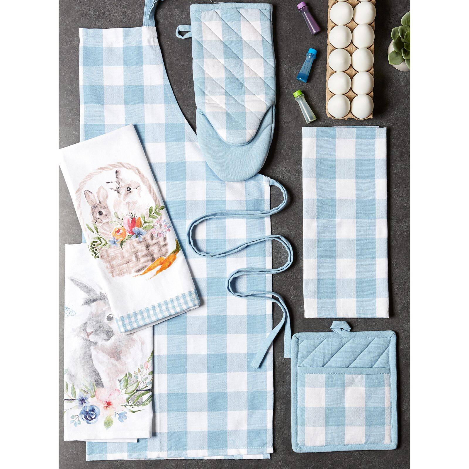 DII® White & Light Blue Chef Apron