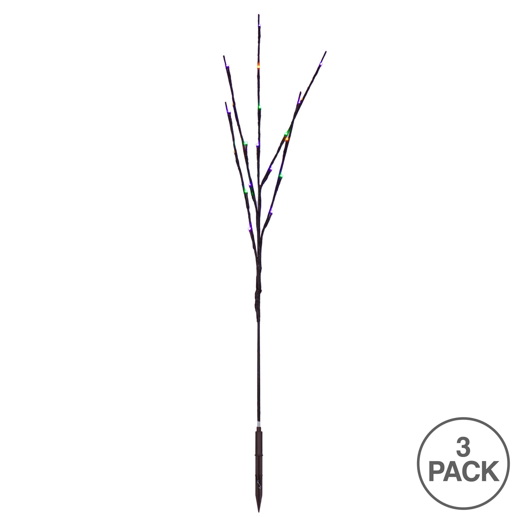 Vickerman 60ct. Mardi Gras LED Twig Lights on Brown Wire, 3ct.