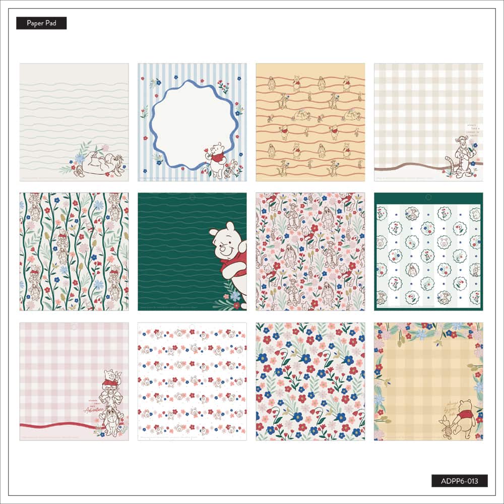 The Happy Planner® Disney© Hunny Fields 6" x 6" Scrapbooking Paper Pad, 24 Sheets