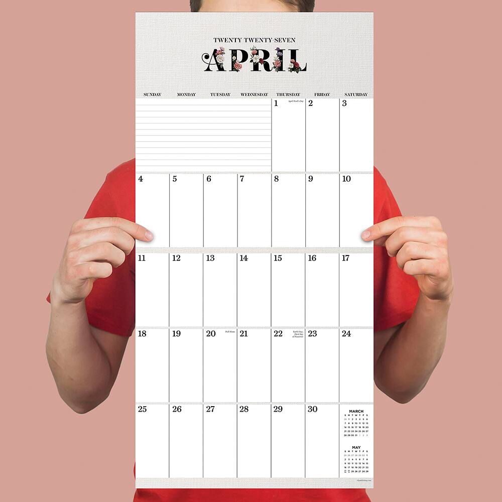 2027 Big Grid-Floral Wall Calendar