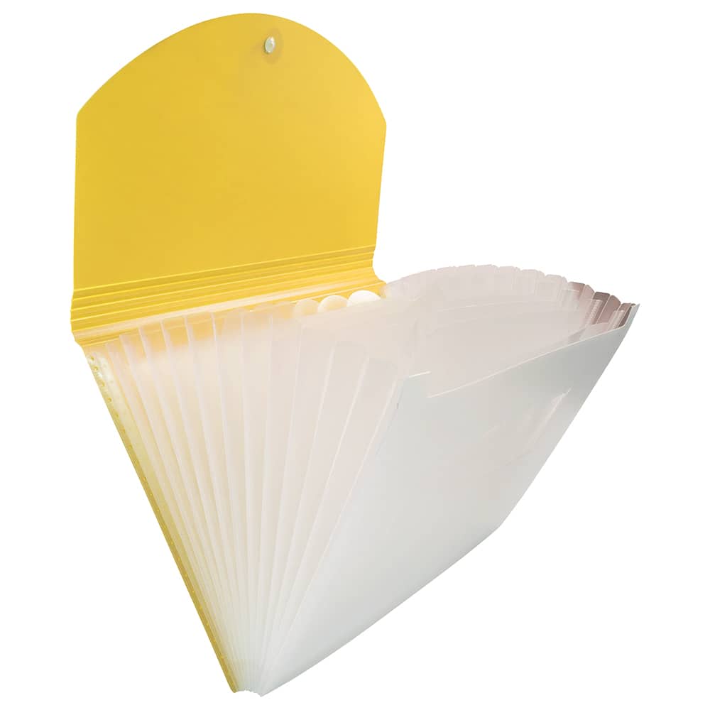 JAM Paper 9.5" x 13" Two-Tone Yellow Plastic Accordion Folder