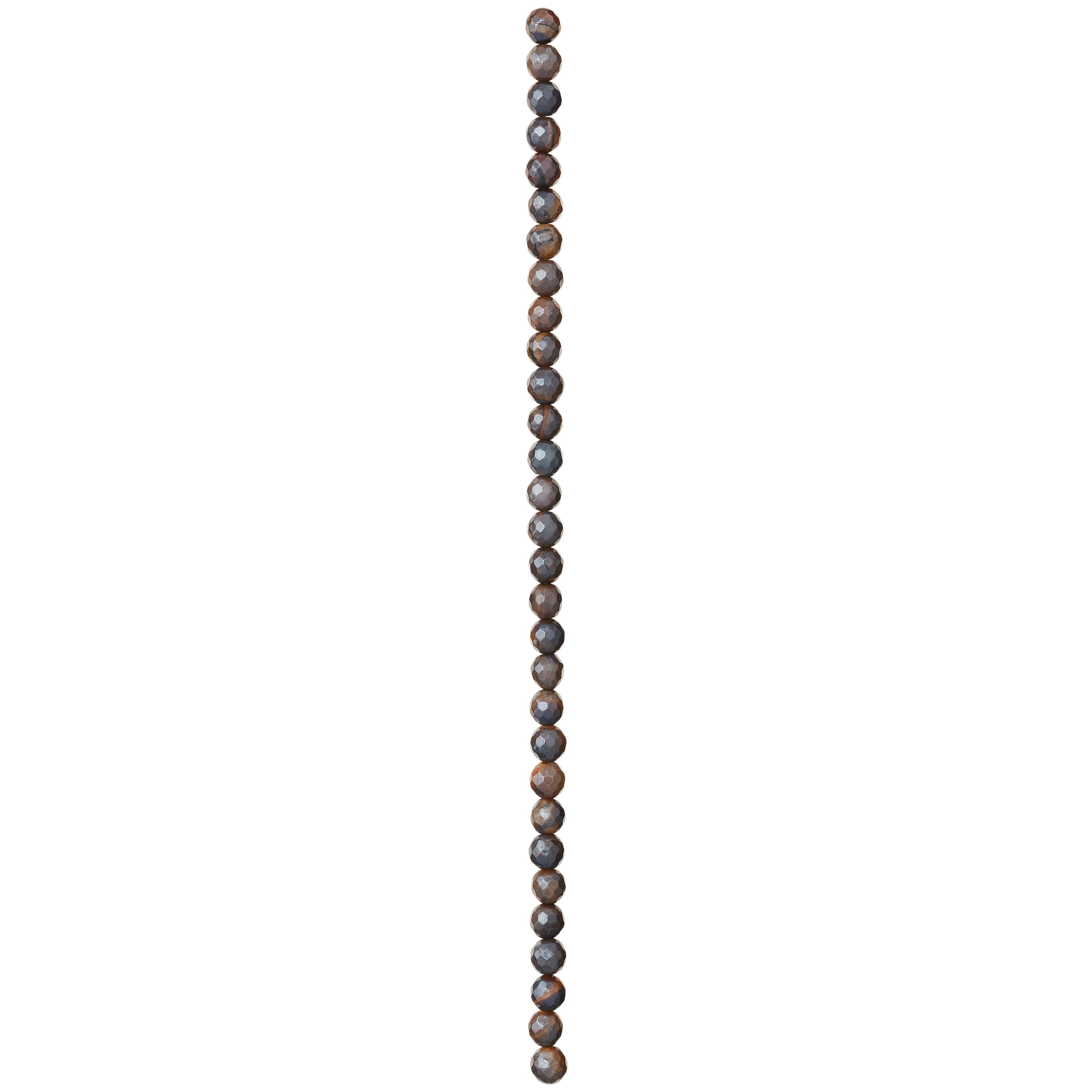 Yellow Tiger Eye Silverite Faceted Round Beads by Bead Landing™, 6mm