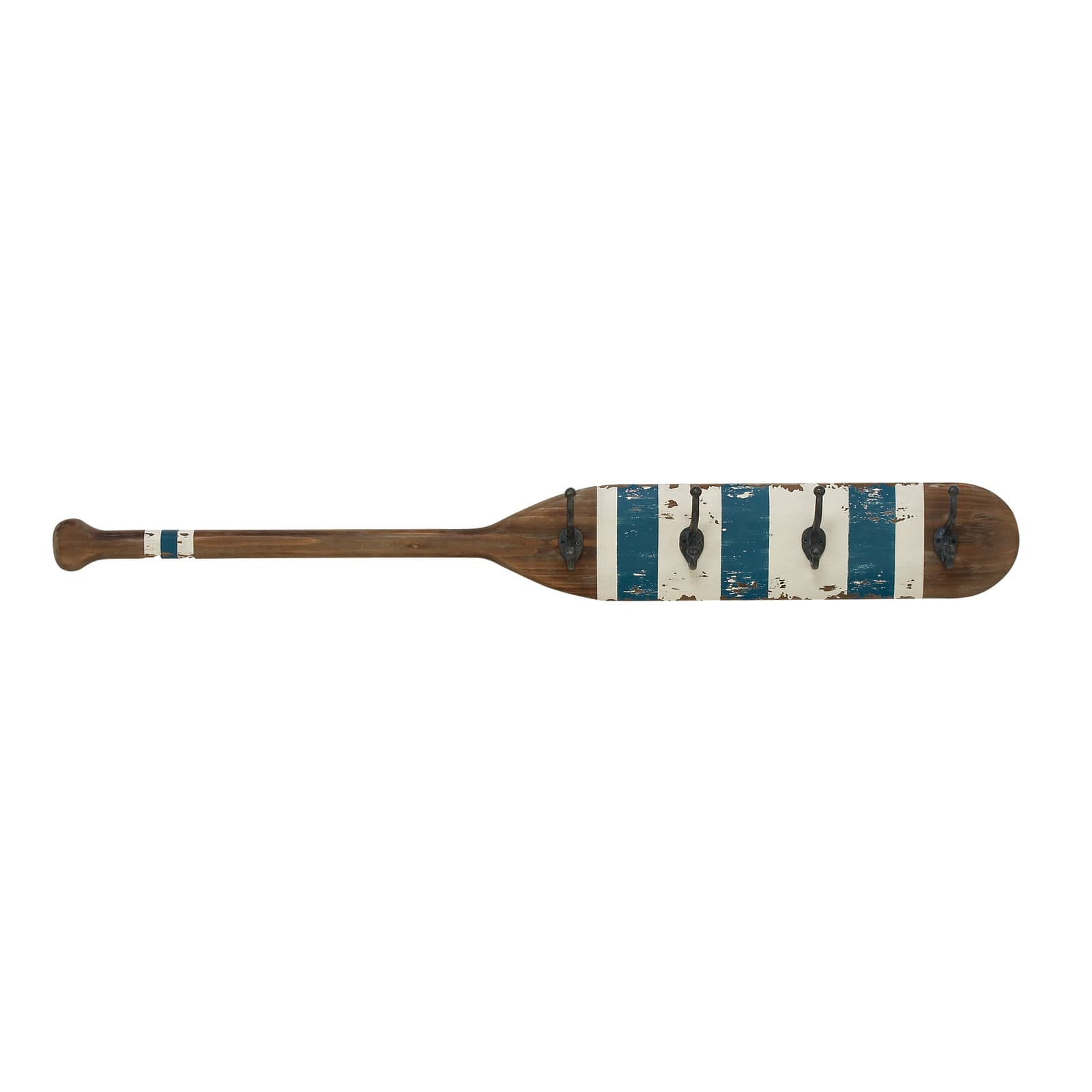 48" Brown Wood Coastal Wall Hooks