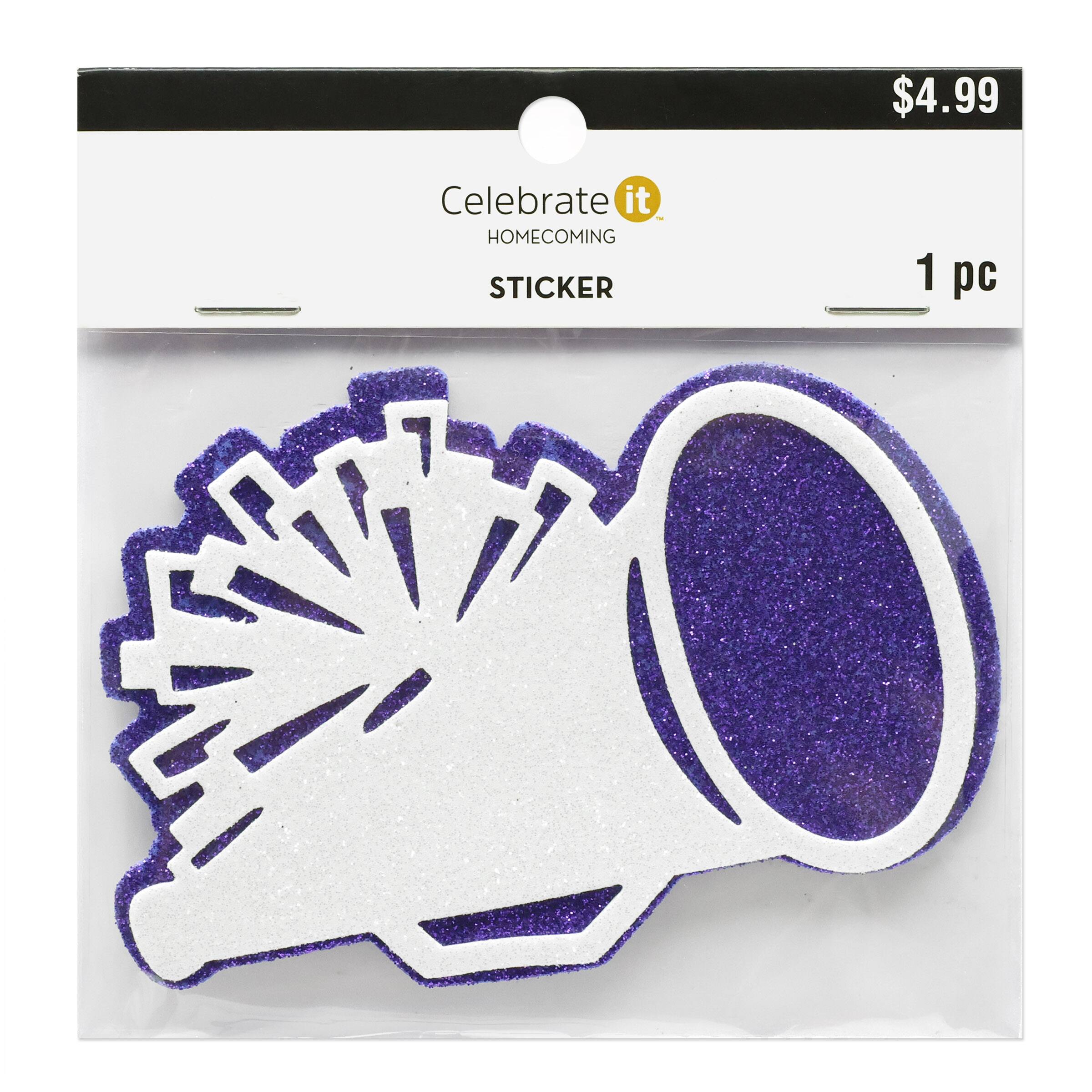 Glitter Megaphone Foam Sticker by Celebrate It