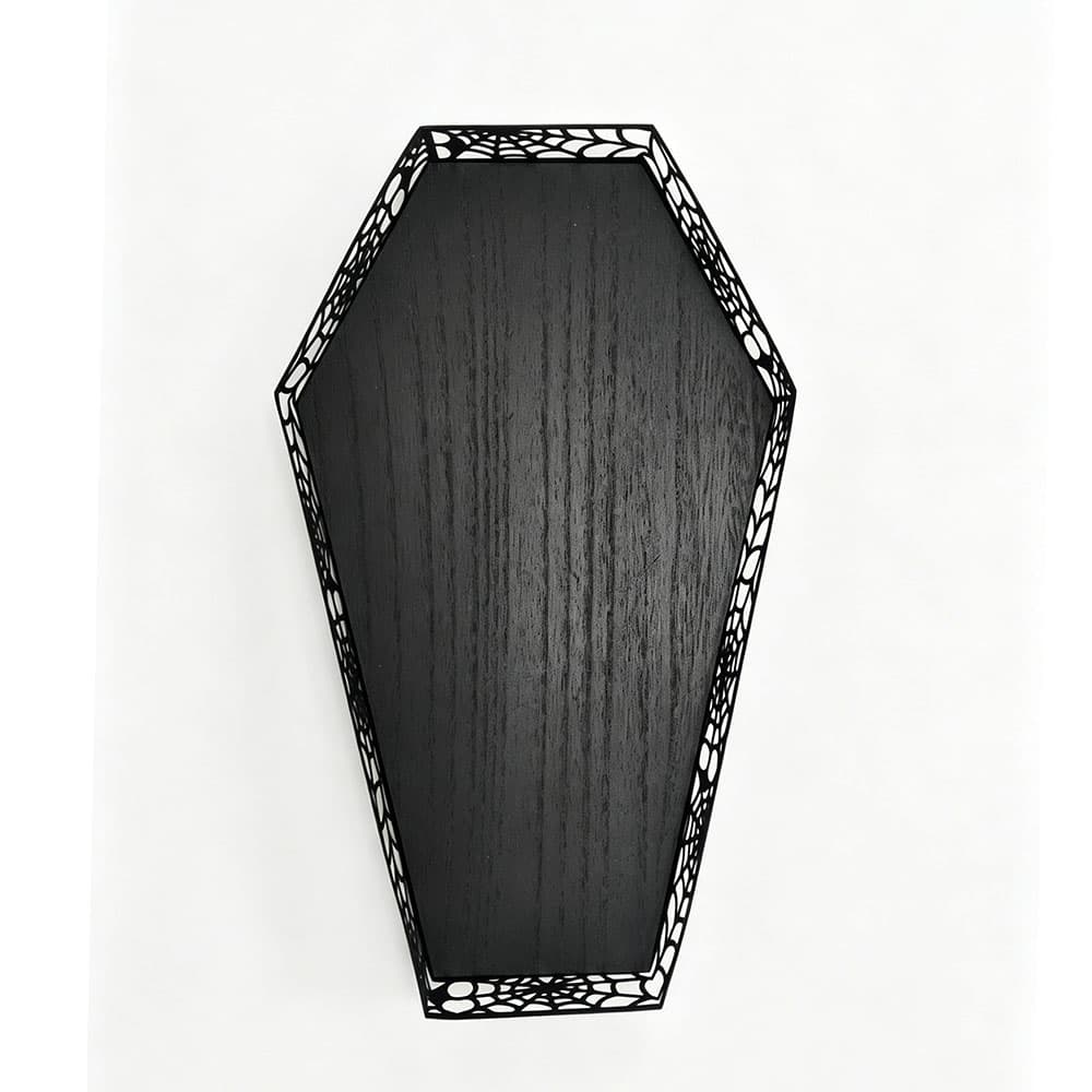 12" Black Spiderweb Coffin Tray by Ashland®