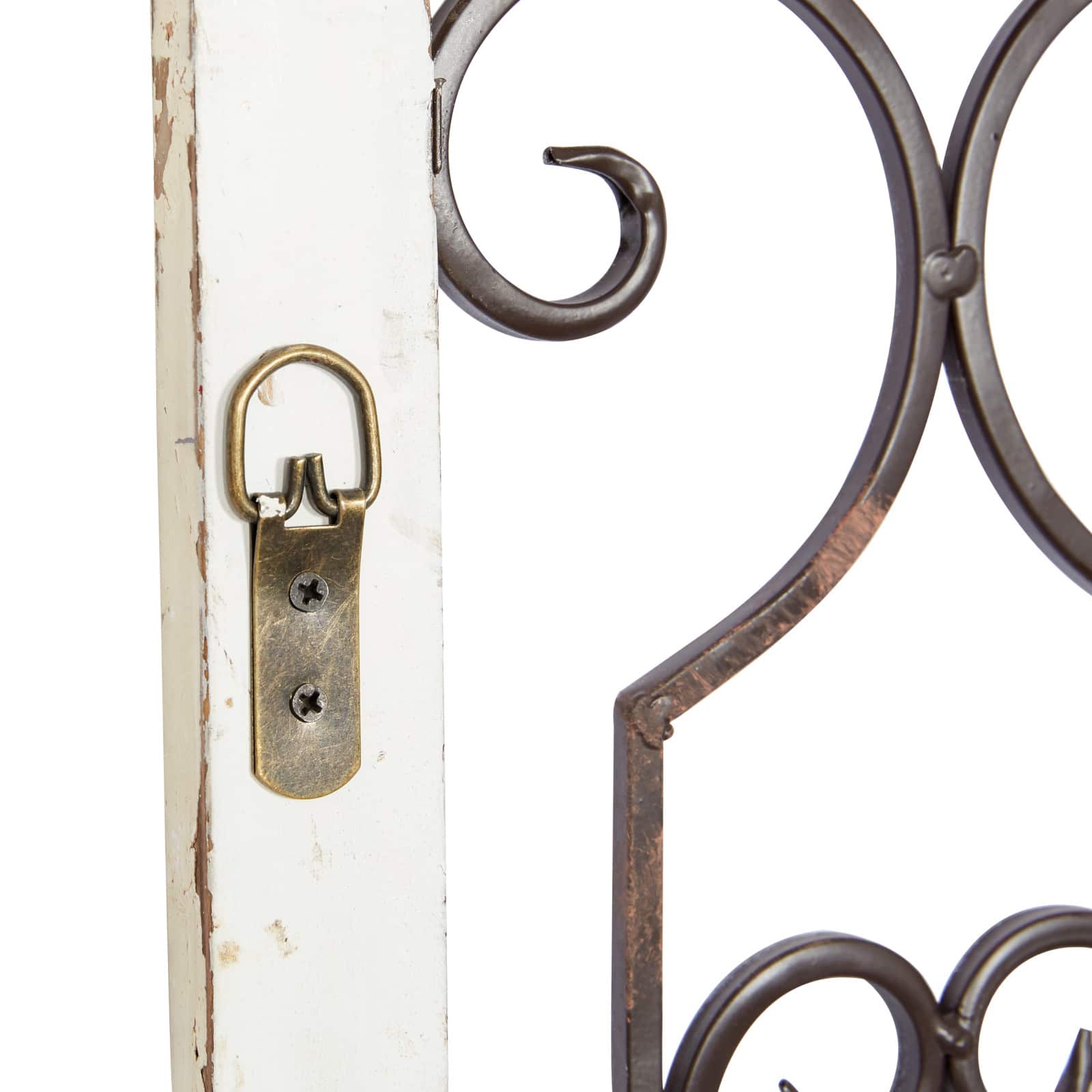 25" White Farmhouse Ornamental Wood & Metal Wall Décor