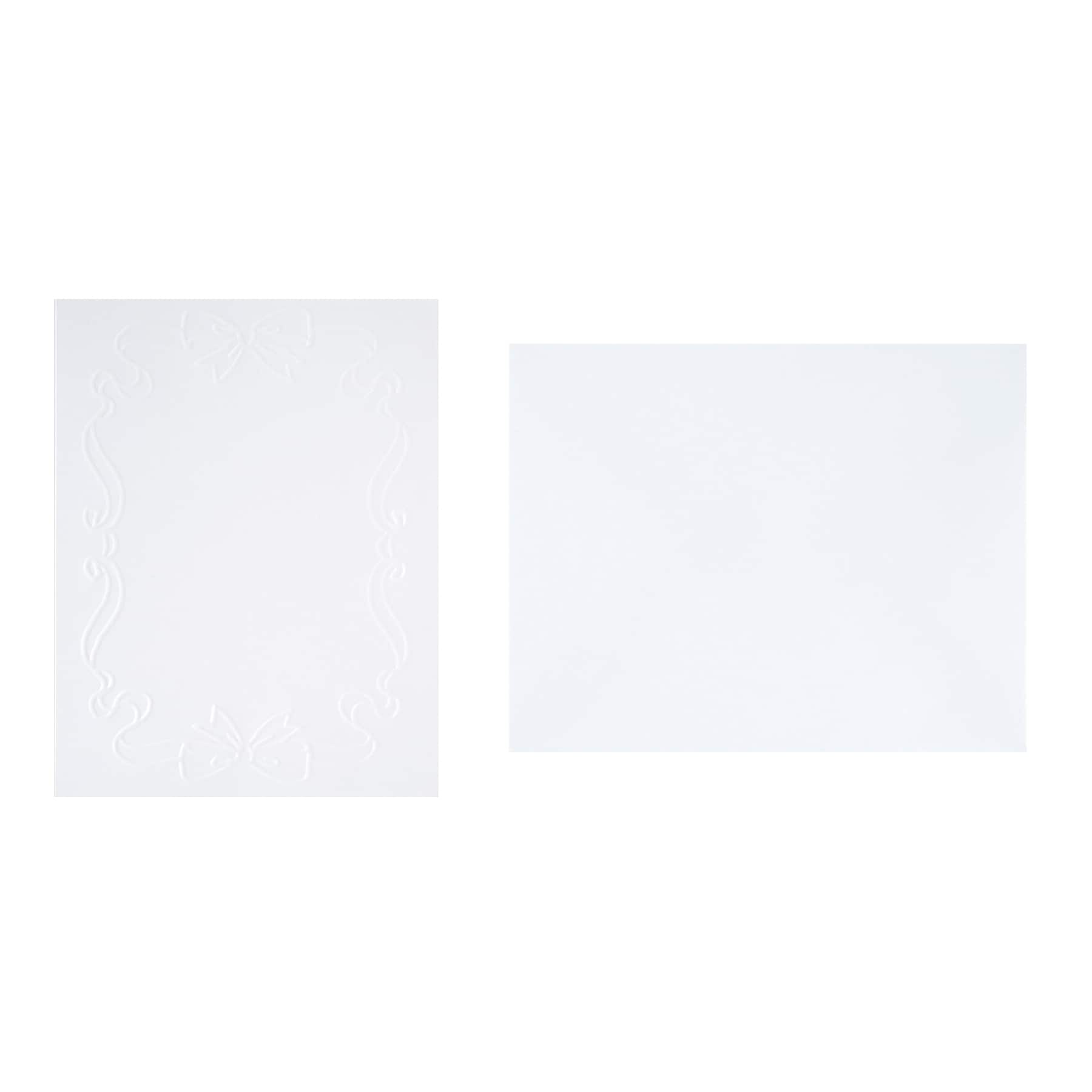 4.25" x 5.5" Embossed Bow Border Card & Envelope Sets