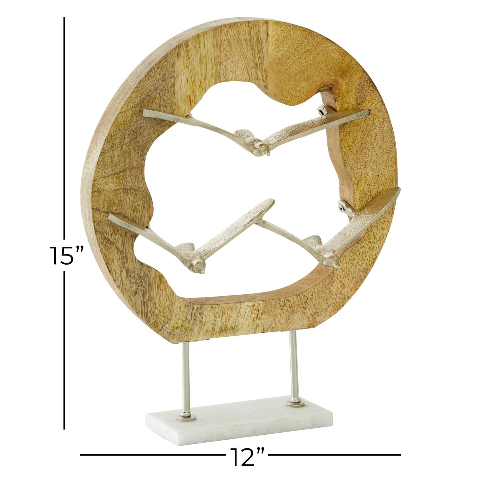 Brown Aluminum Sculpture, Abstract 15" x 12" x 3"