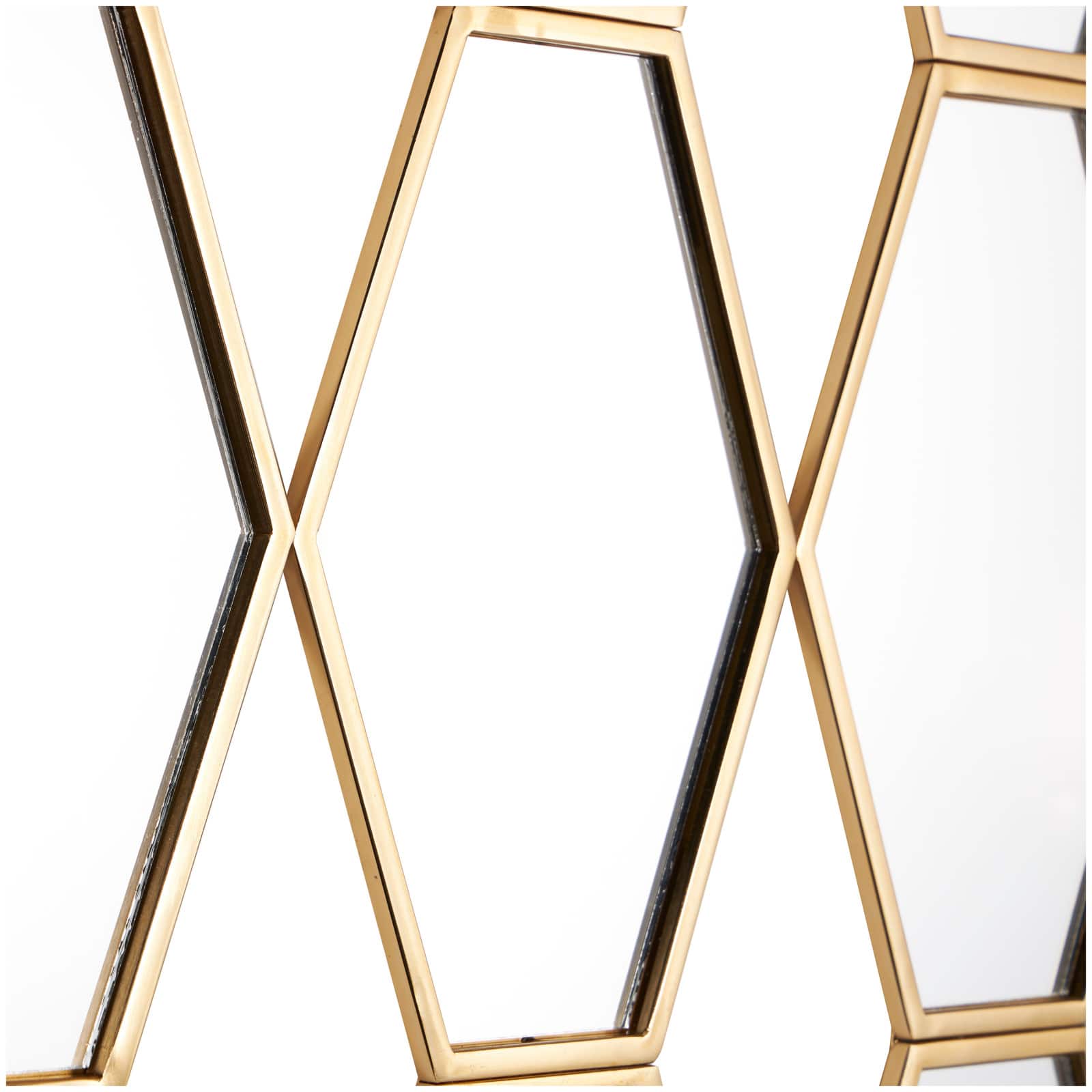 Gold Diamond & Hexagon Wall Mirror
